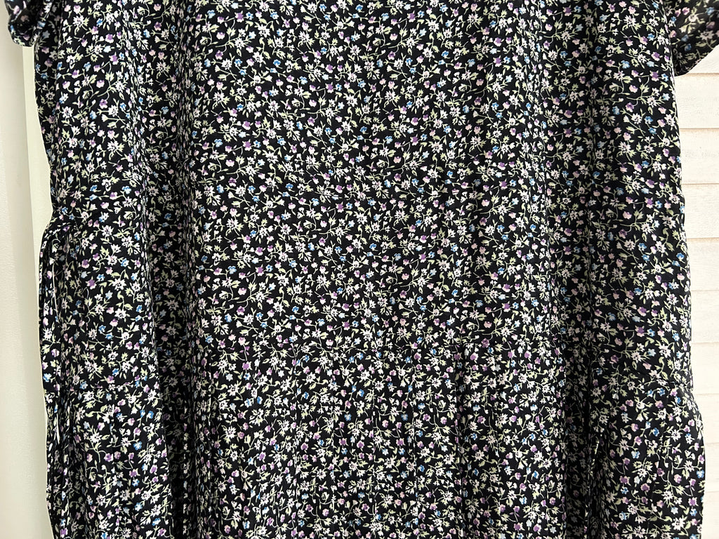 Blackberry 黑梅子彩花側蝴蝶腰下百褶傘裙, Dress/ DS9319