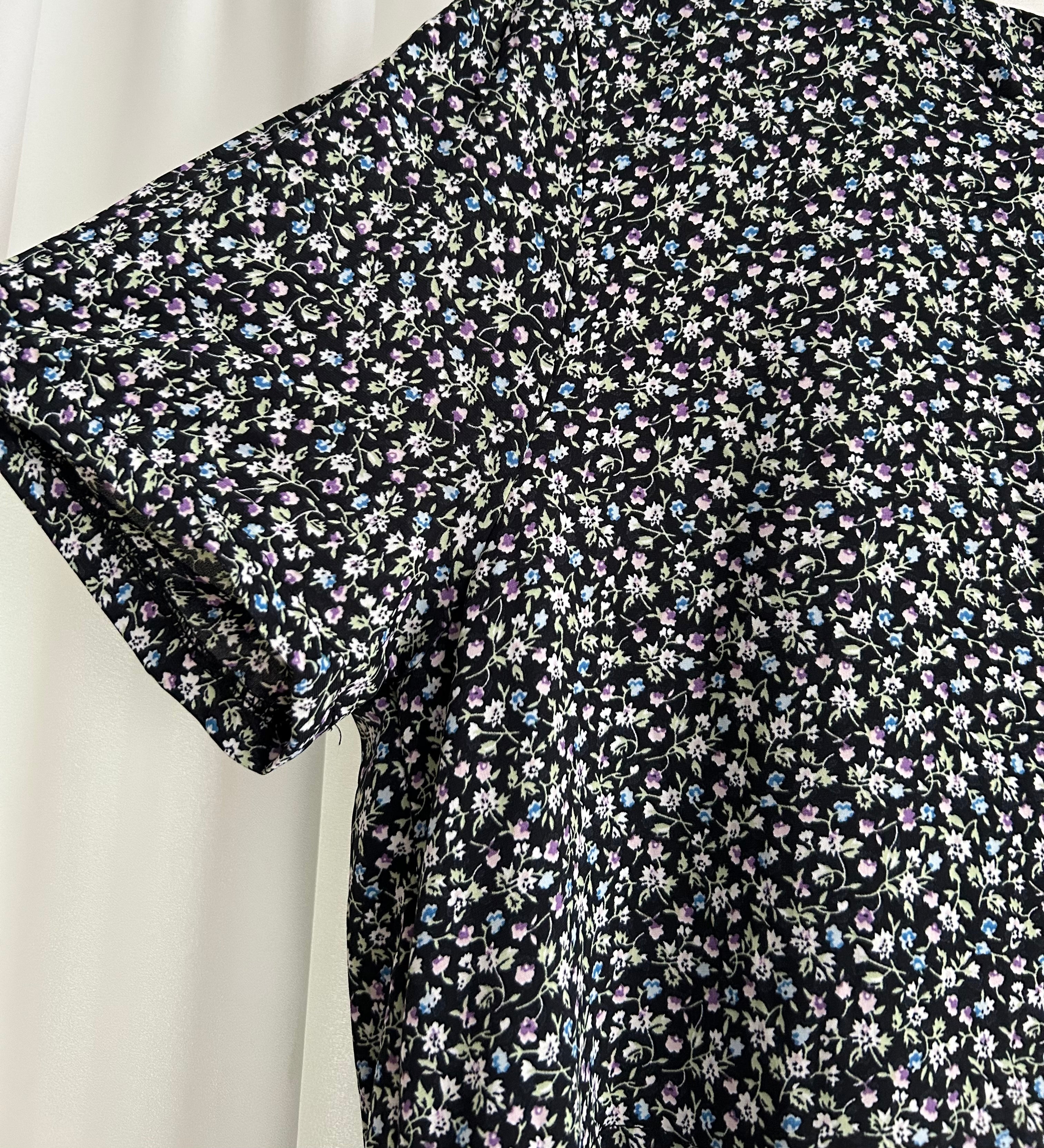 Blackberry 黑梅子彩花側蝴蝶腰下百褶傘裙, Dress/ DS9319