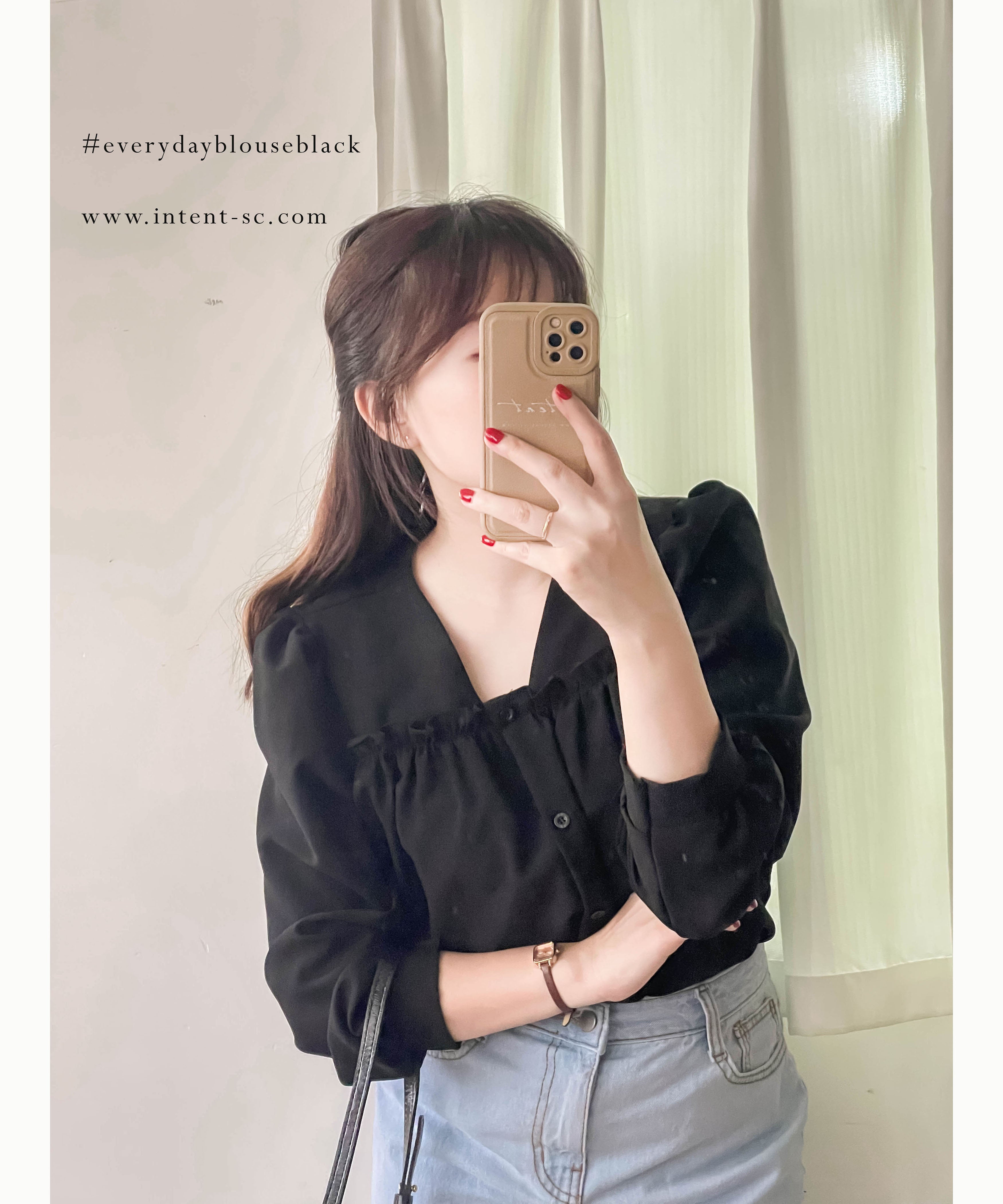 !Limited best deal! Ruffle collar 日常花邊方領口雪紡棉上衣, Blouse/ BU8971