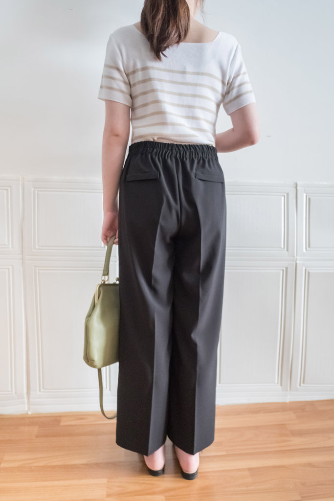 Buttons 三色鈕扣口袋顯瘦闊腳西褲, Pants/ PT8384 (beige/Milktea sold out)