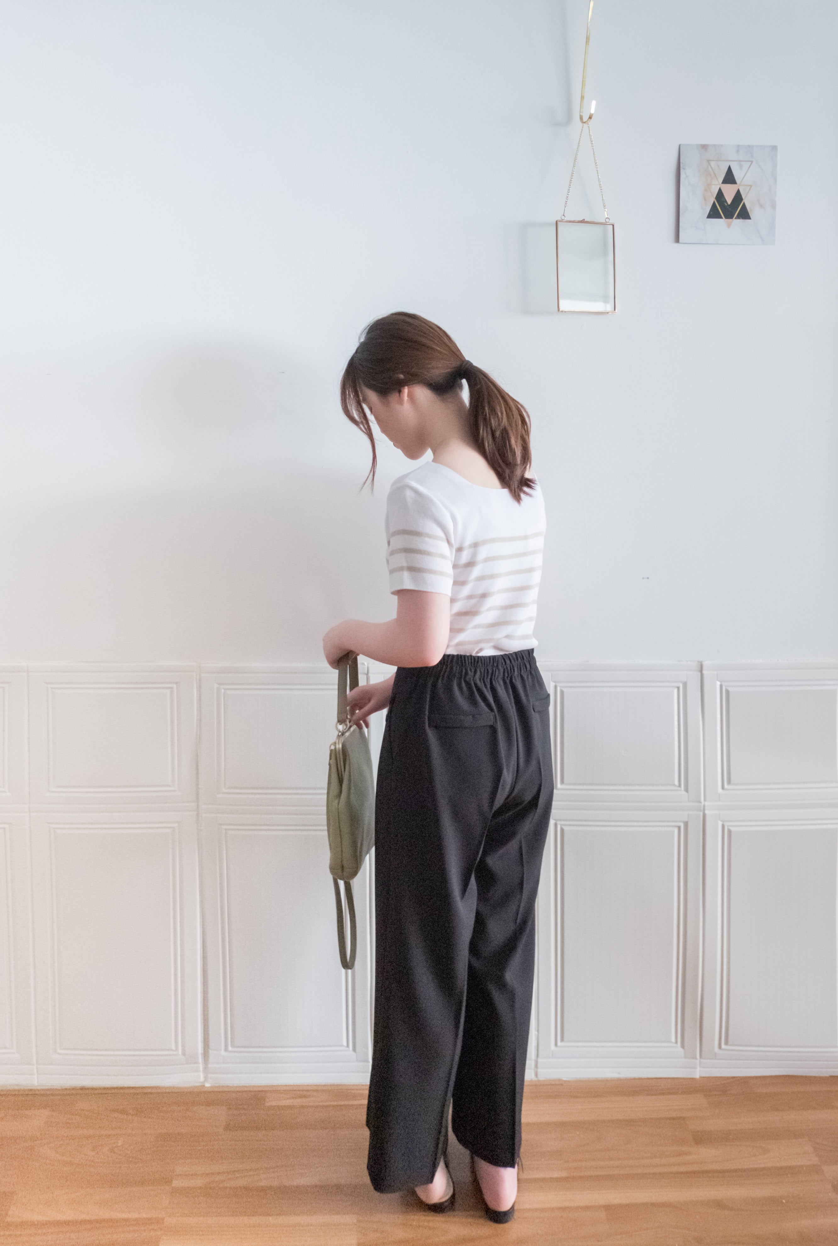 Buttons 三色鈕扣口袋顯瘦闊腳西褲, Pants/ PT8384 (beige/Milktea sold out)