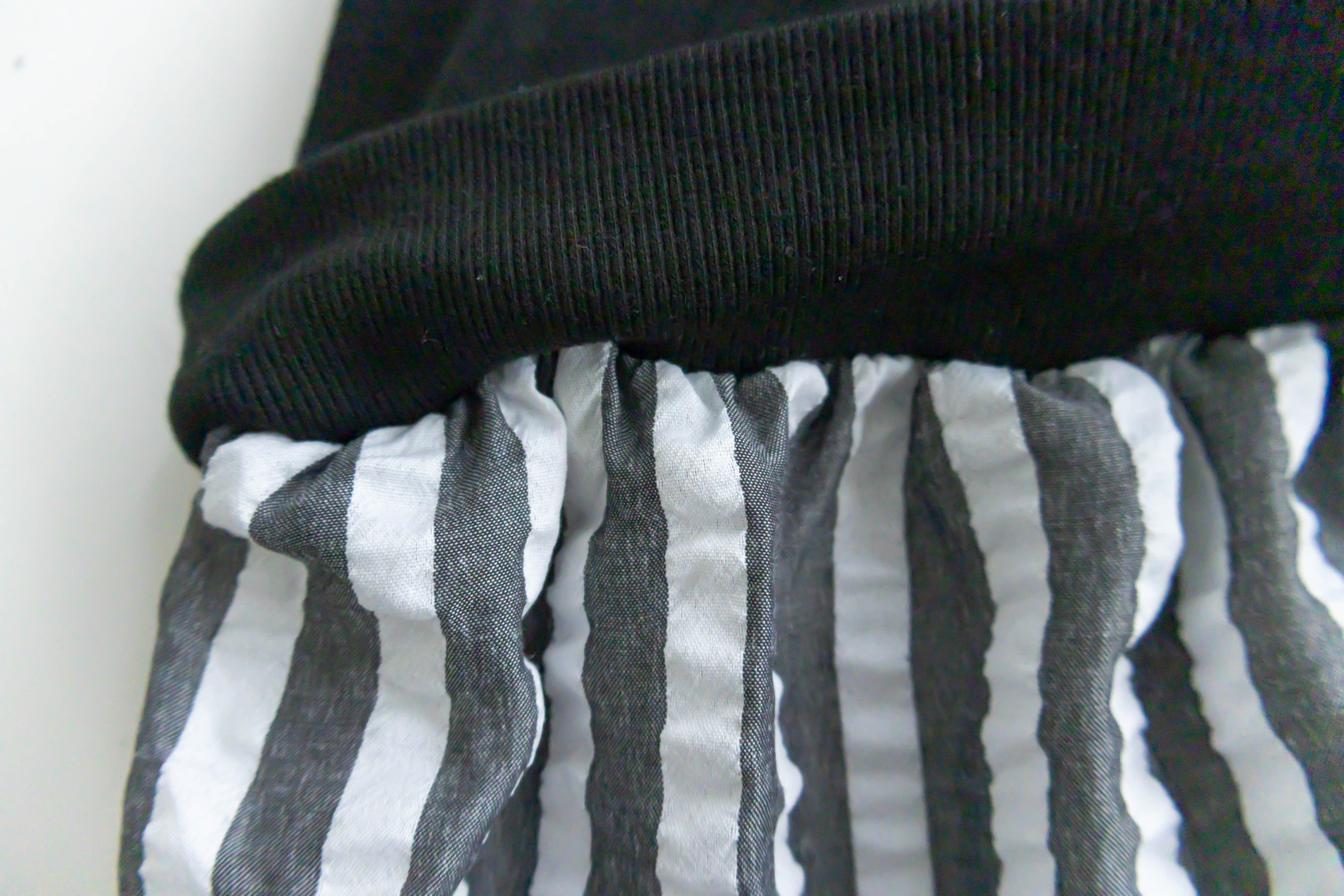 Daily Stripe 黑白條紋假兩件連身裙, Dress/ DS9316