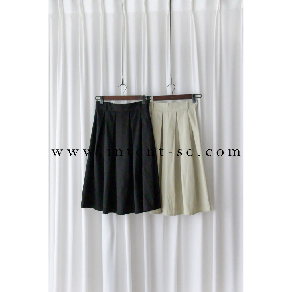 Pleated Midi 百搭純色內百褶中長裙, Skirt/ SK8737
