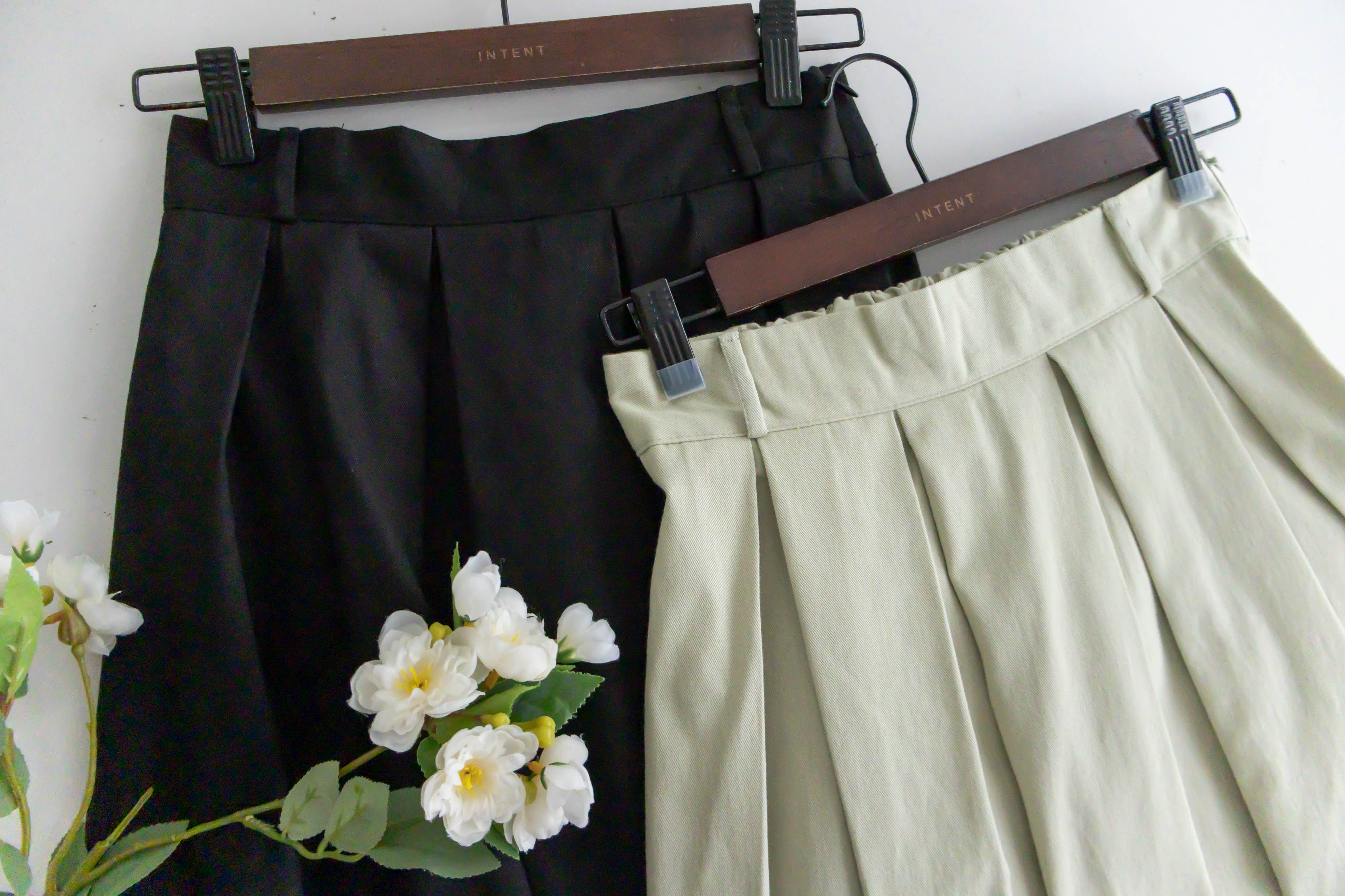 Pleated Midi 百搭純色內百褶中長裙, Skirt/ SK8737