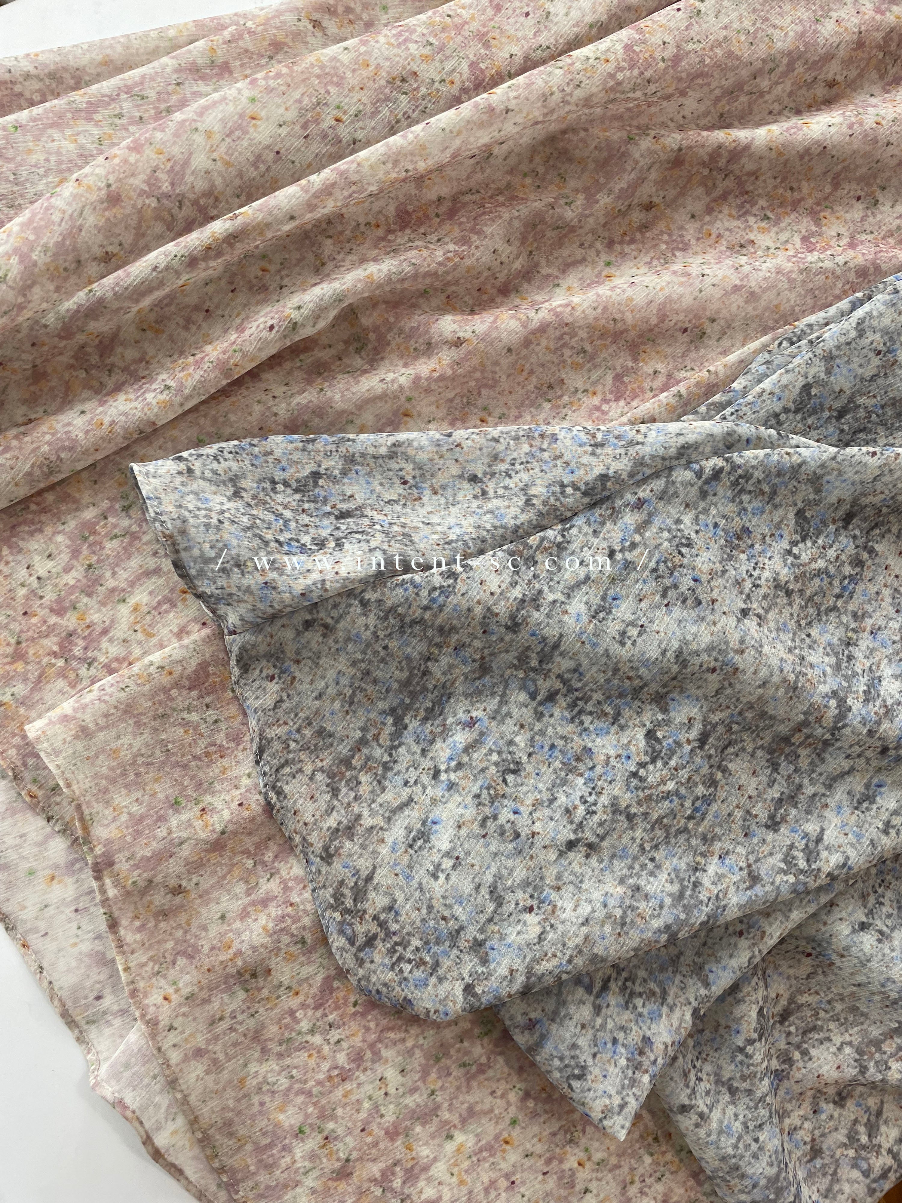 Marble Floral 雲石花花菱格腰間鈕扣後橡筋, Dress/ DS9347