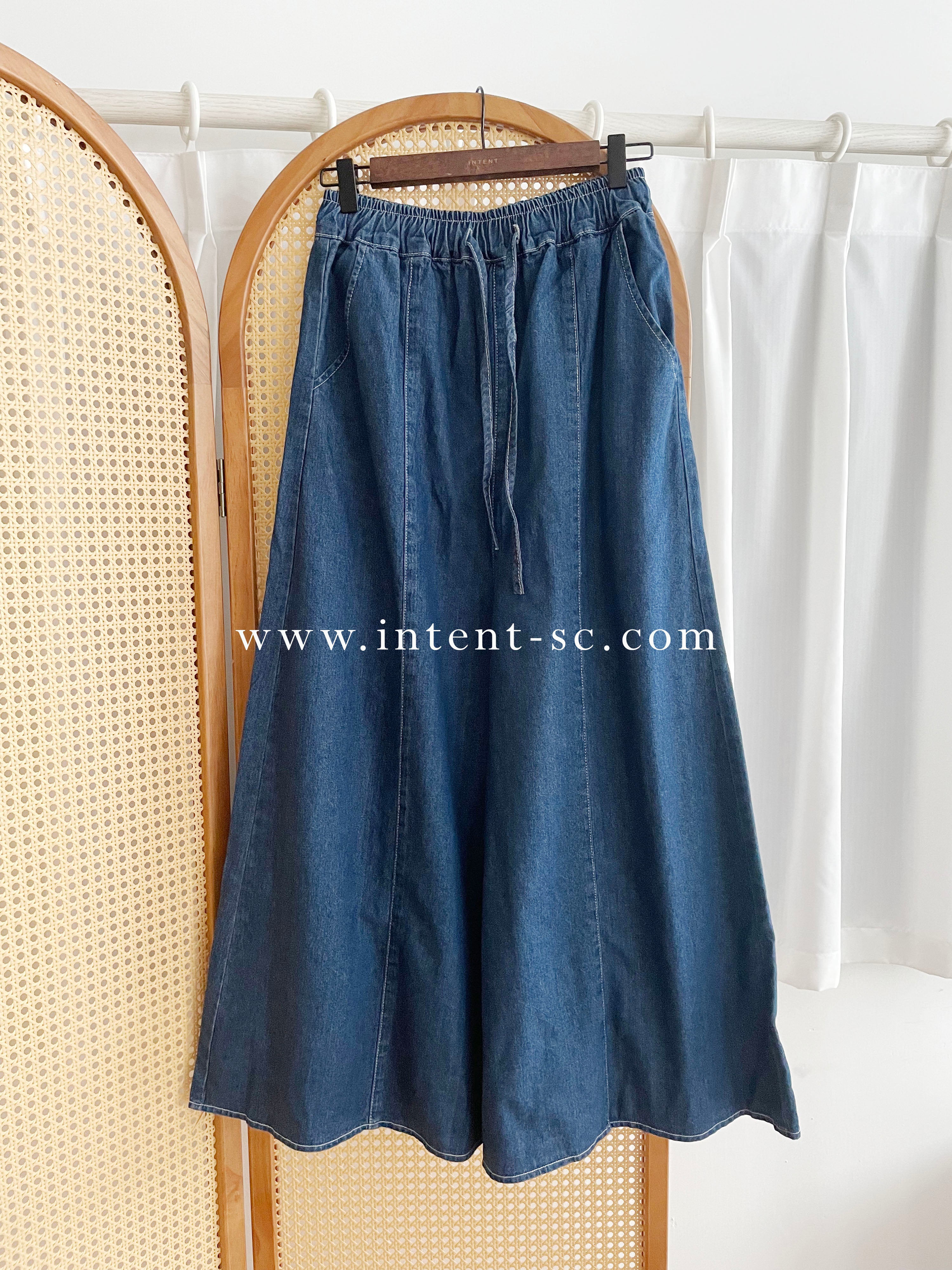 Skirt Wide 白車邊裙形闊腳牛仔褲, Jeans/ SK8754