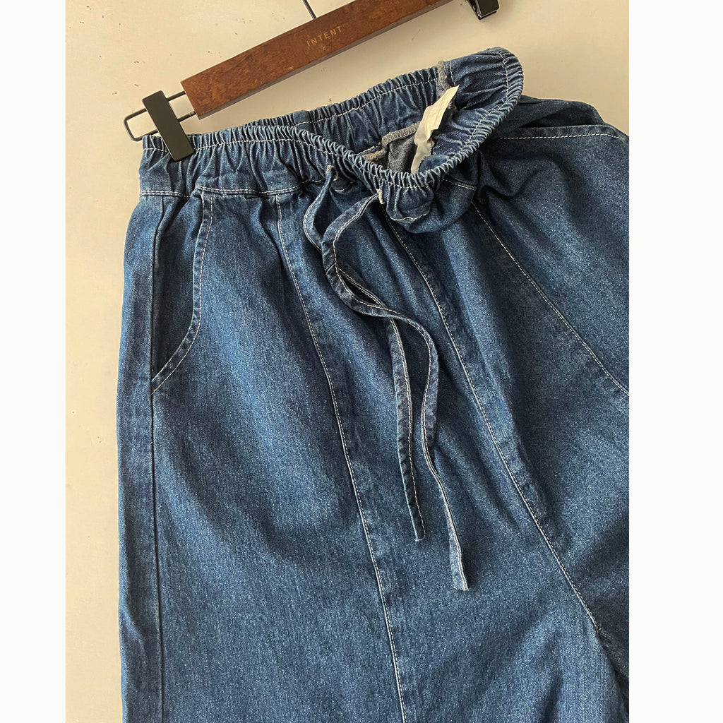Skirt Wide 白車邊裙形闊腳牛仔褲, Jeans/ SK8754