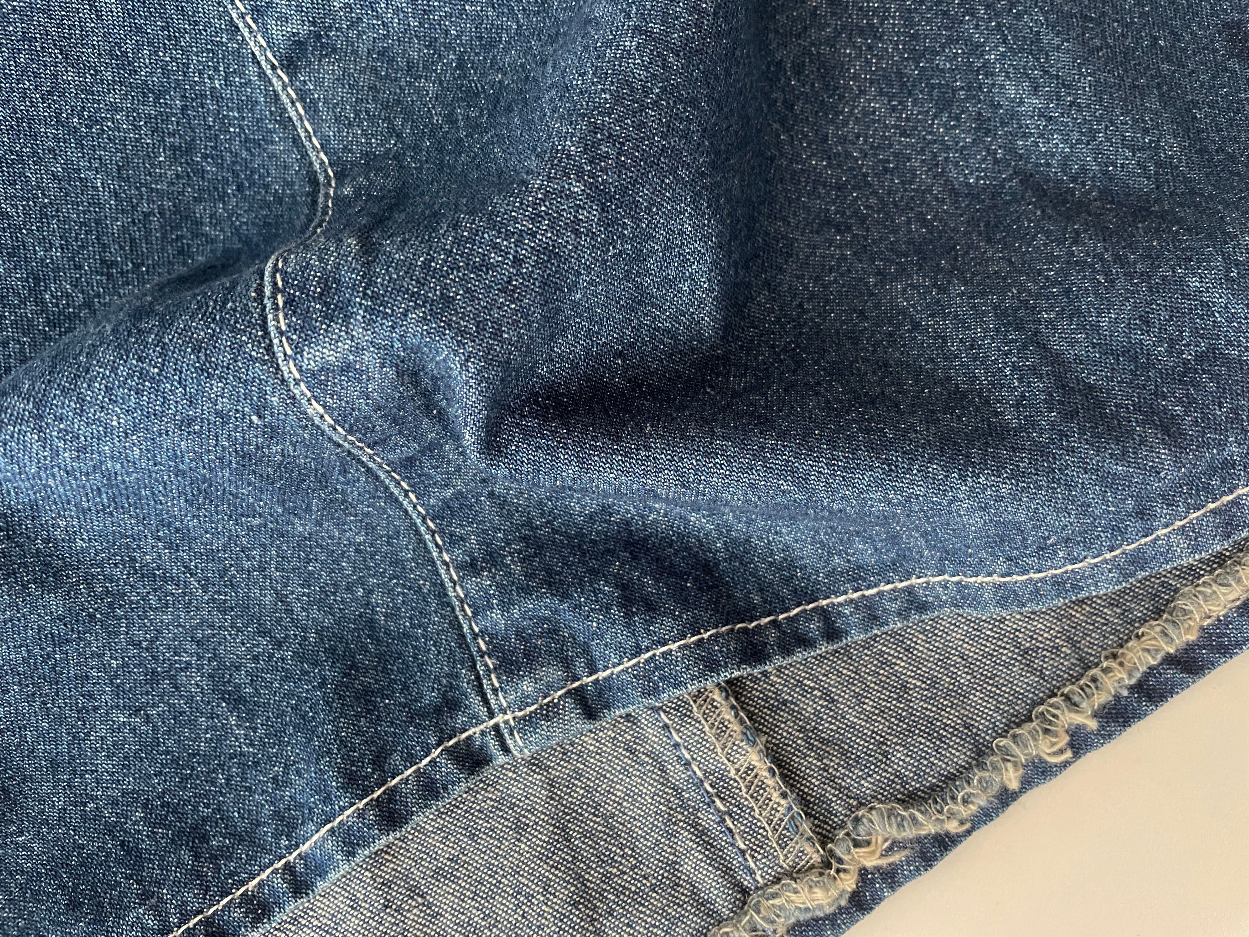 Skirt Wide 白車邊裙形闊腳牛仔褲, Jeans/ SK8754