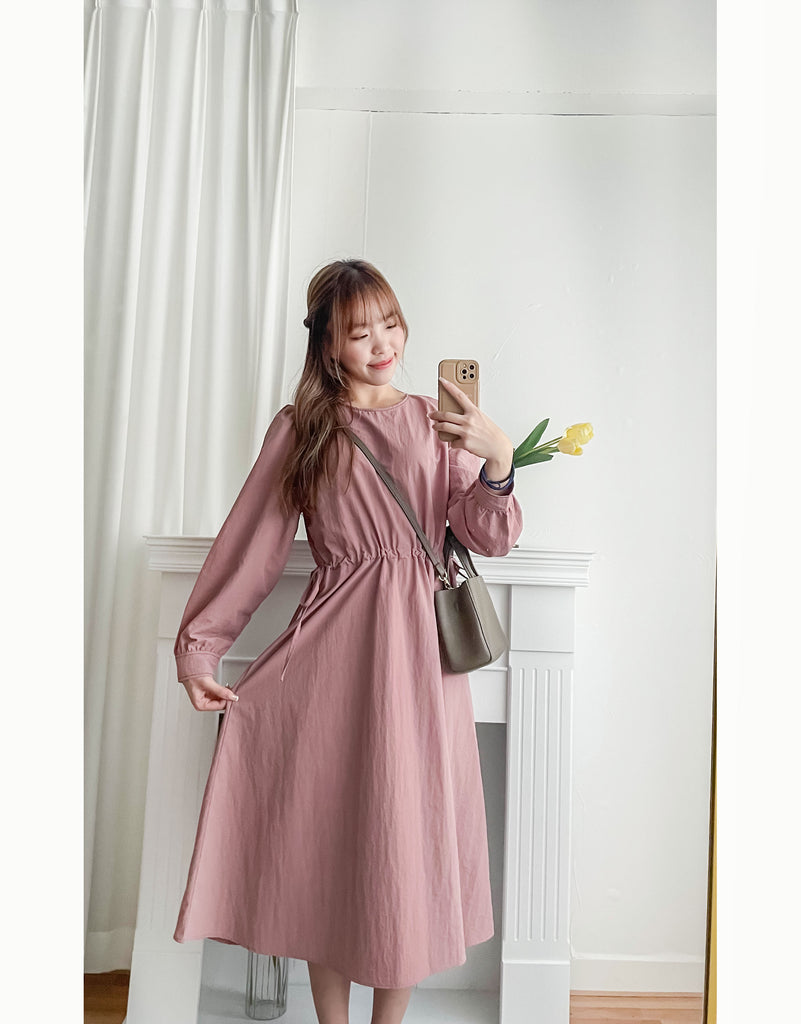 Border Ribbon 車線設計腰側蝴蝶修腰顯瘦連身裙, Dress/ DS9362