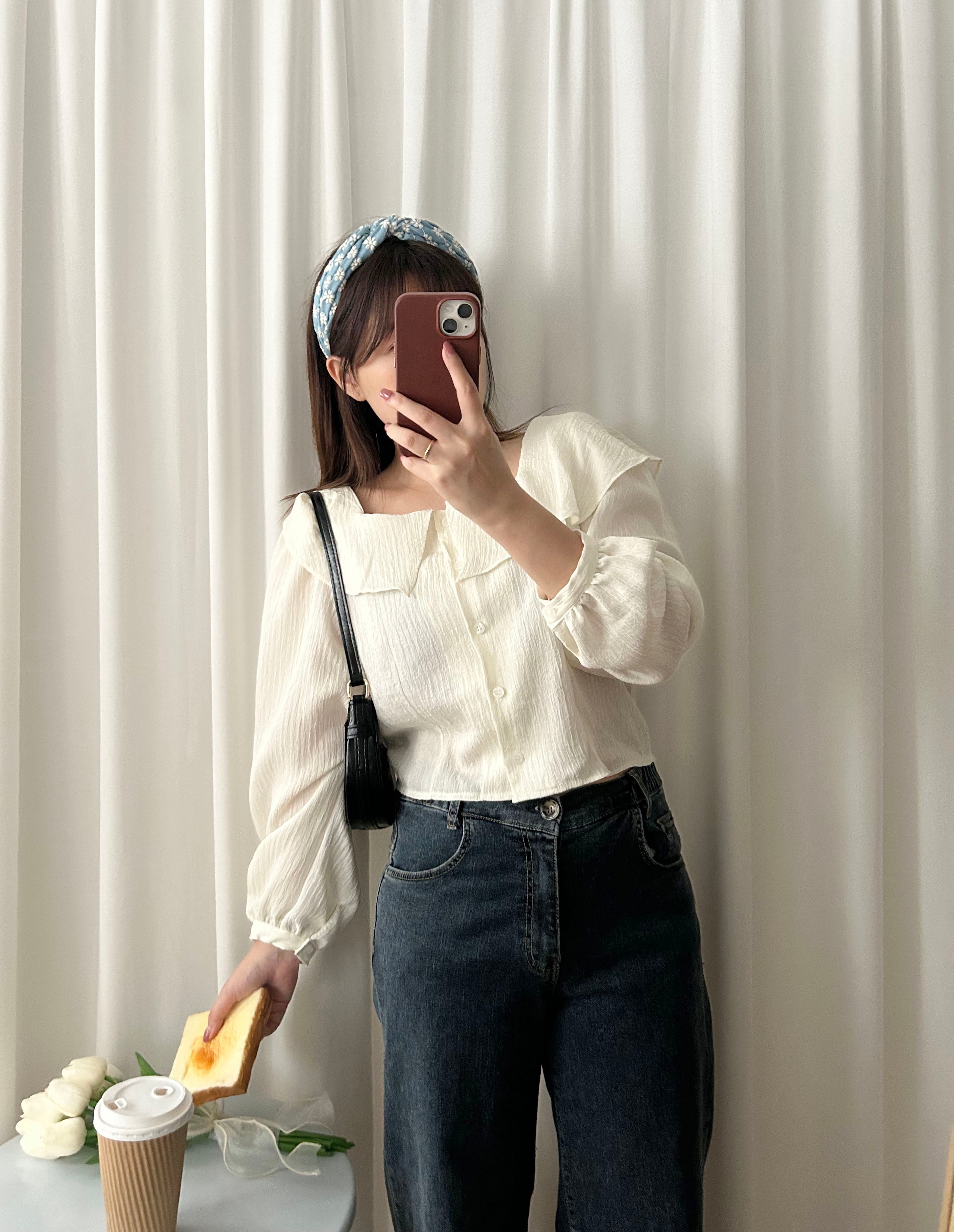 Wonderland 方領荷葉領口飄逸上衣, Blouse/ BU8969