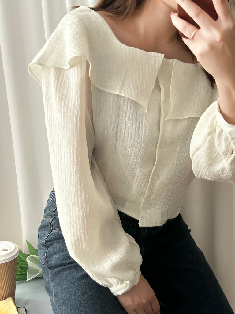 Wonderland 方領荷葉領口飄逸上衣, Blouse/ BU8969