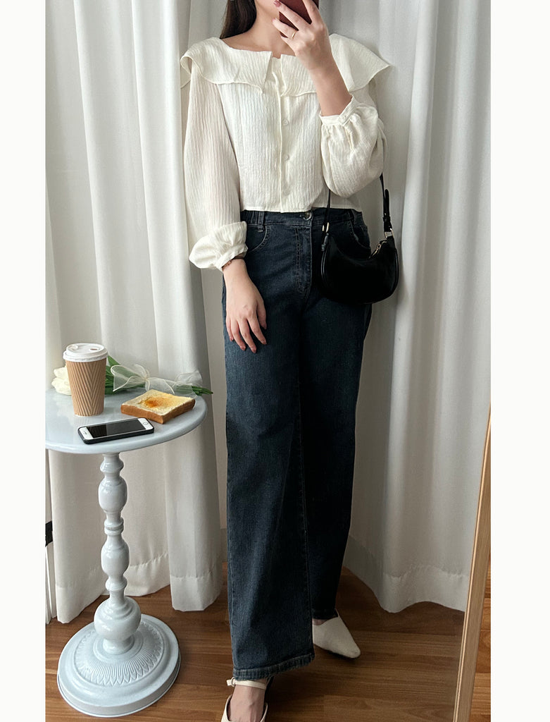 Wonderland 方領荷葉領口飄逸上衣, Blouse/ BU8969