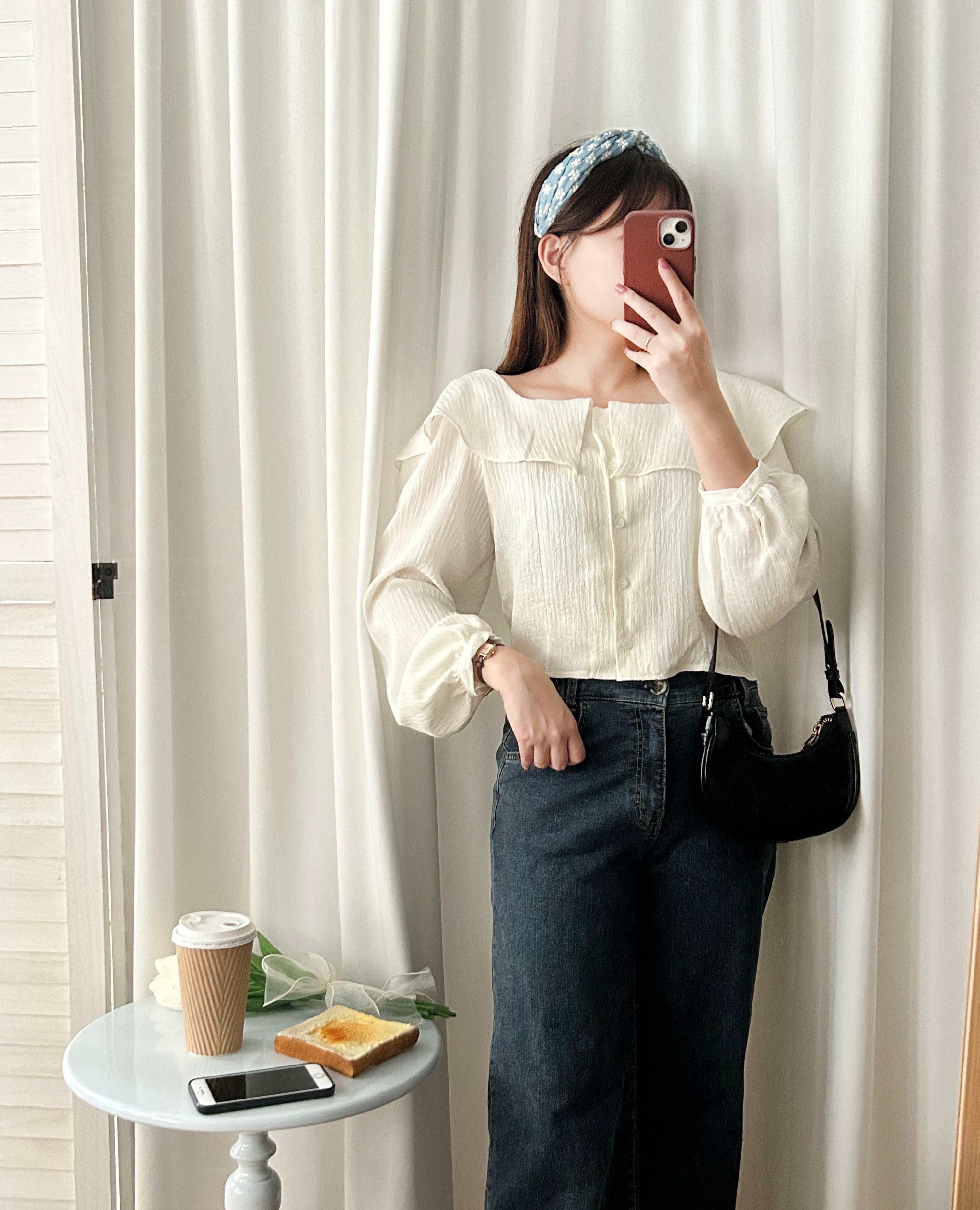 Wonderland 方領荷葉領口飄逸上衣, Blouse/ BU8969