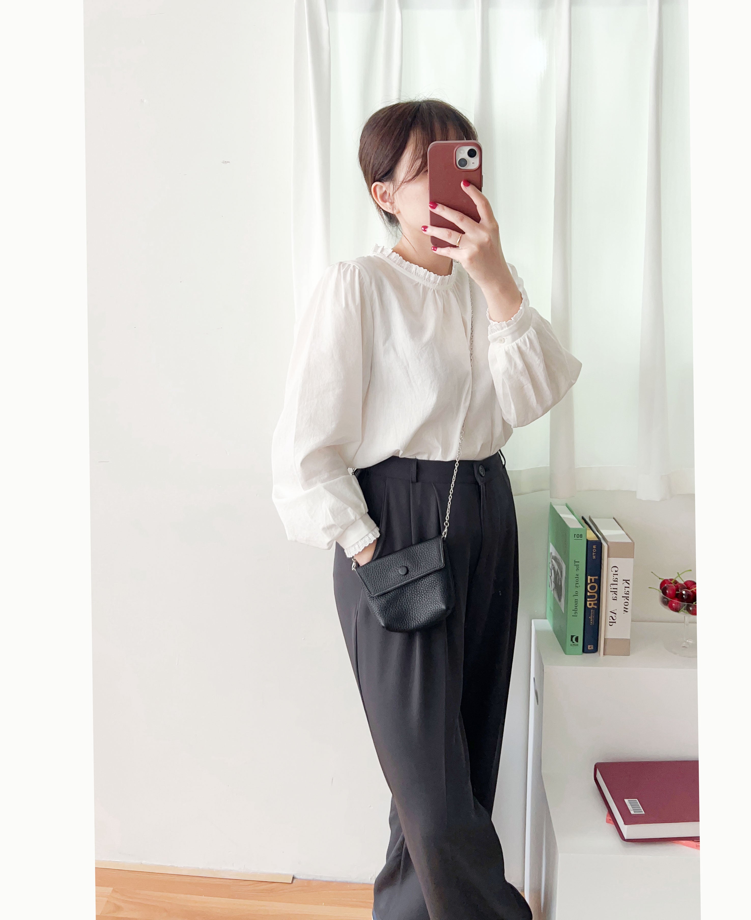 Jersey 修飾腿形100%防皺高質垂感雲石鈕闊腳褲, Pants/ PT8398 (百搭炭黑 Charcoal sold out)