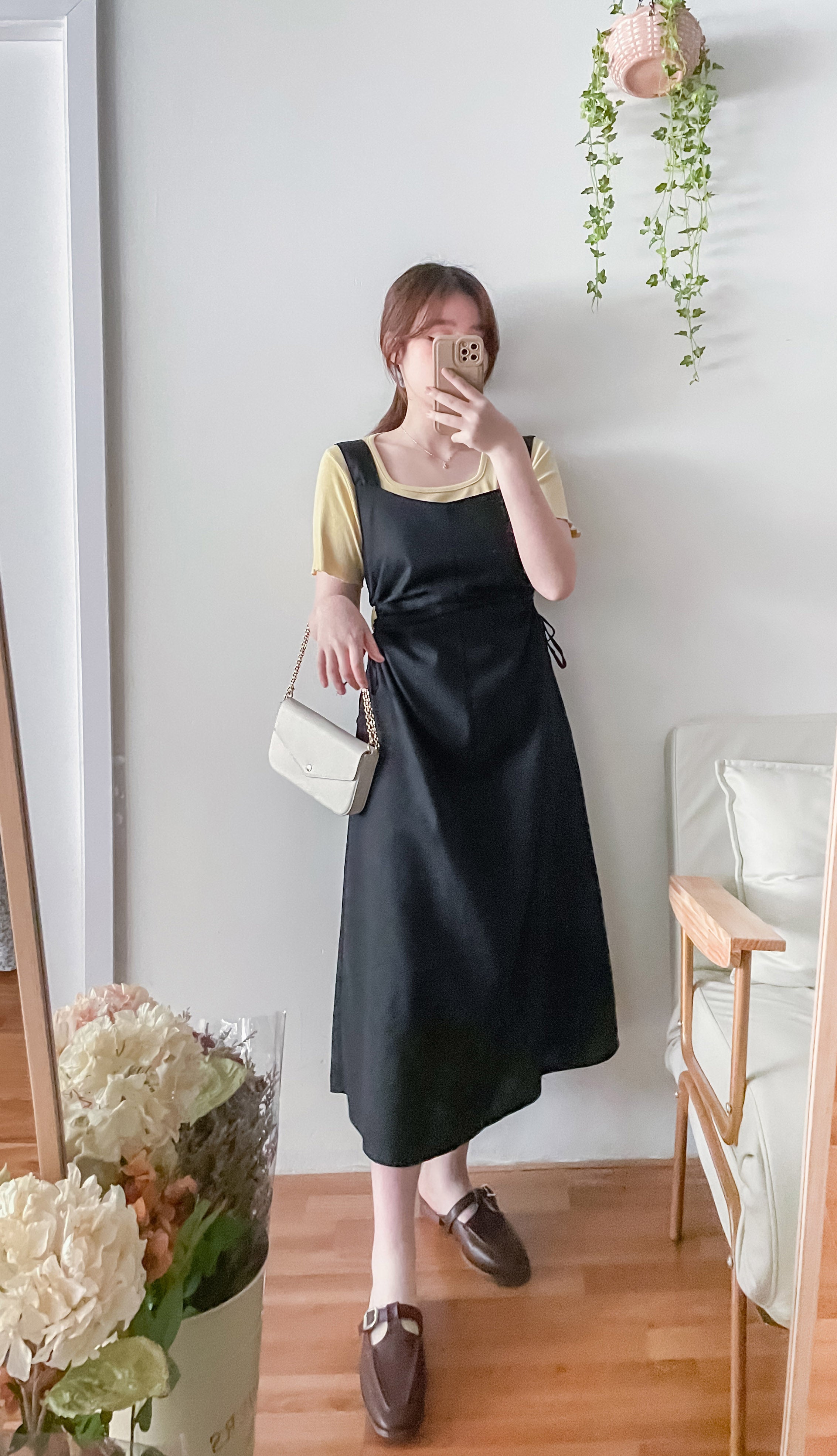 Side Knot 左右鏤空束帶修腰背心裙, Dress/ DS9230