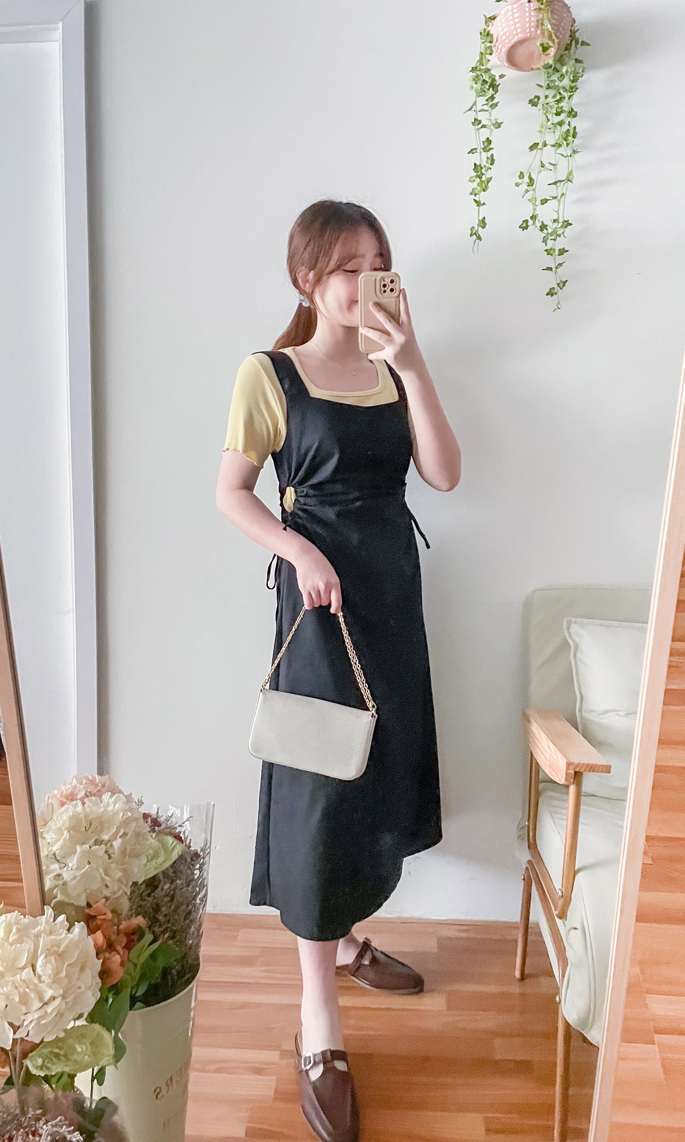Side Knot 左右鏤空束帶修腰背心裙, Dress/ DS9230