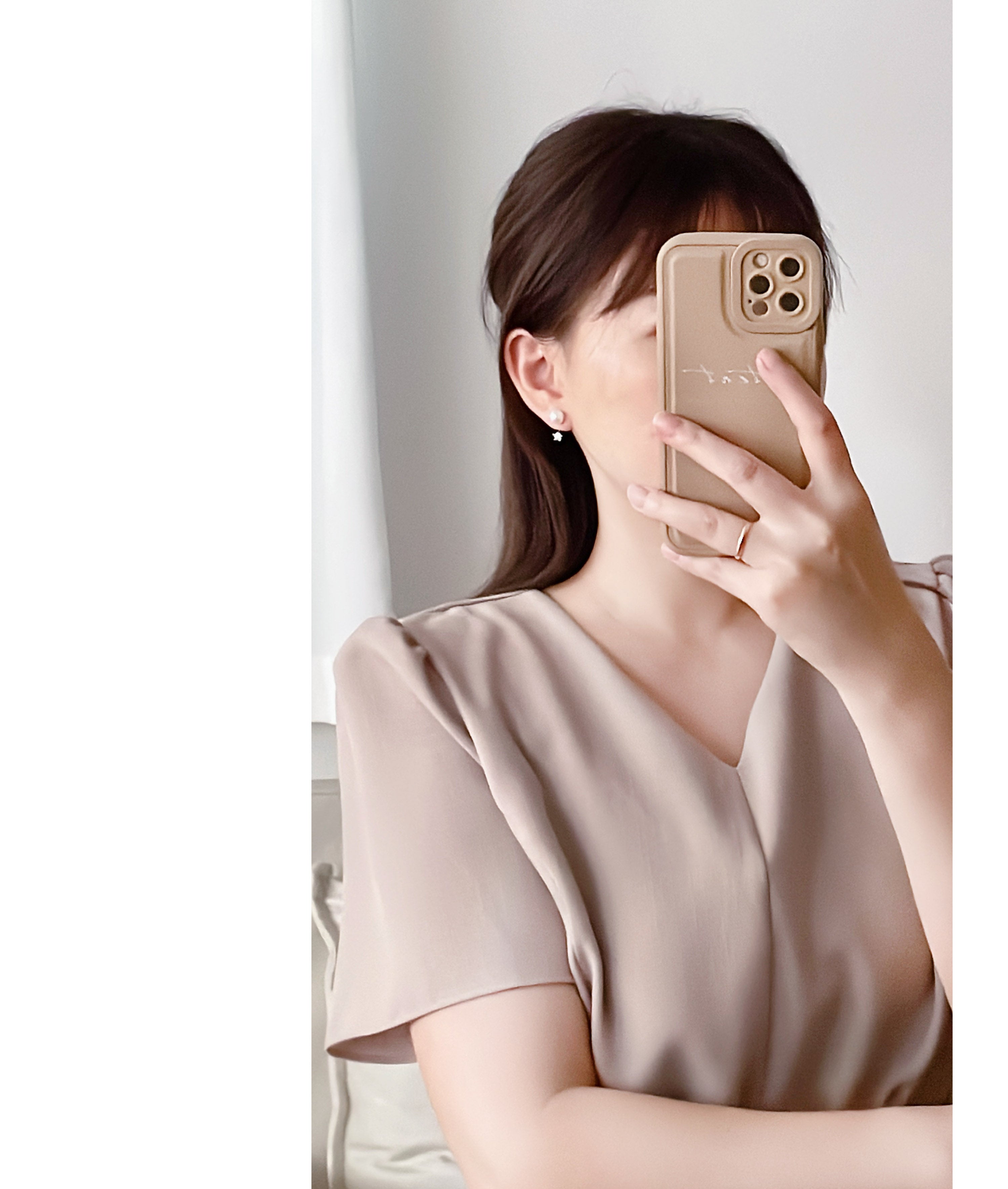 Two way Pearl&crystal, Earrings/ ER8334