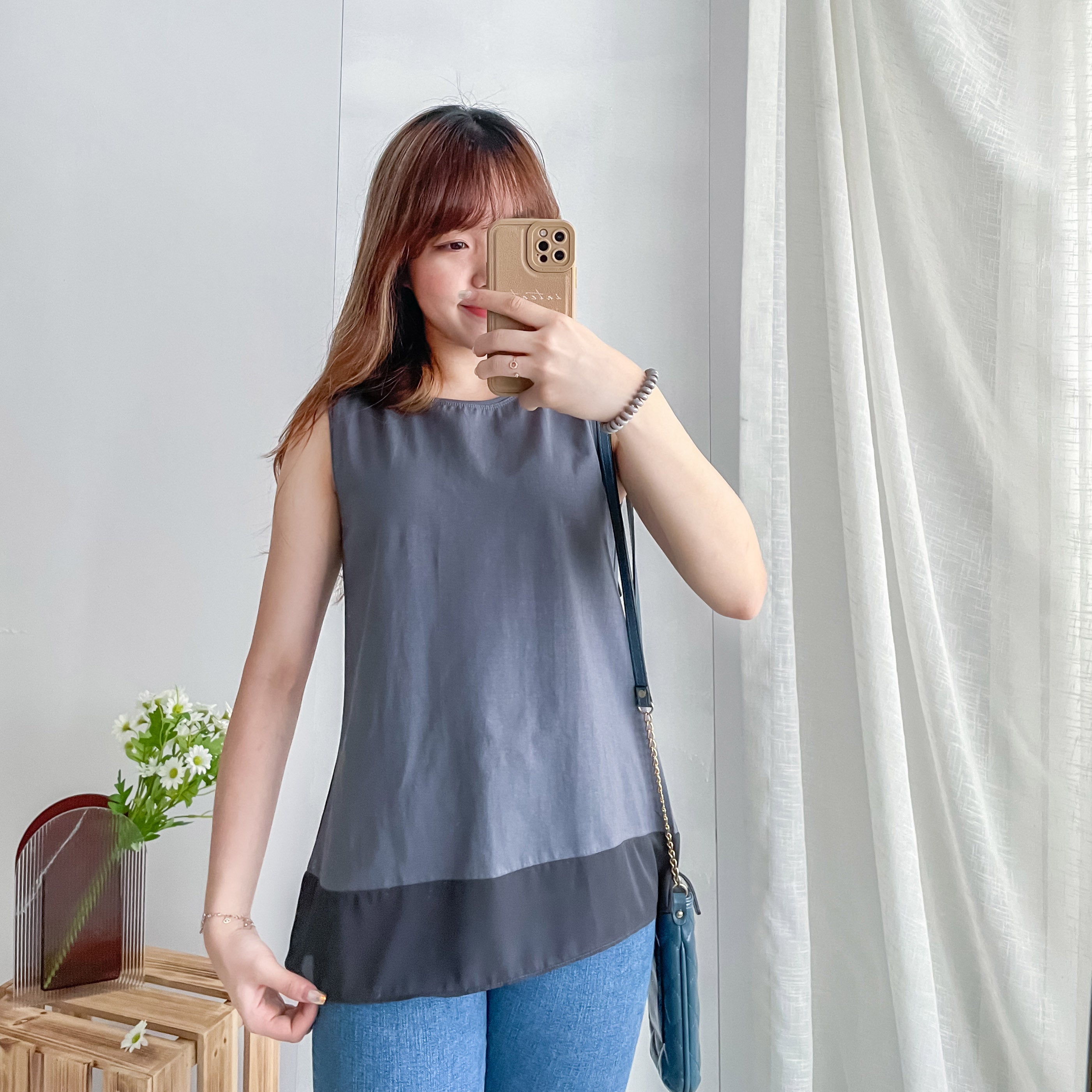 Chiffon End 雪紡衣尾微入膊傘形全袖, Blouse/ TP8855