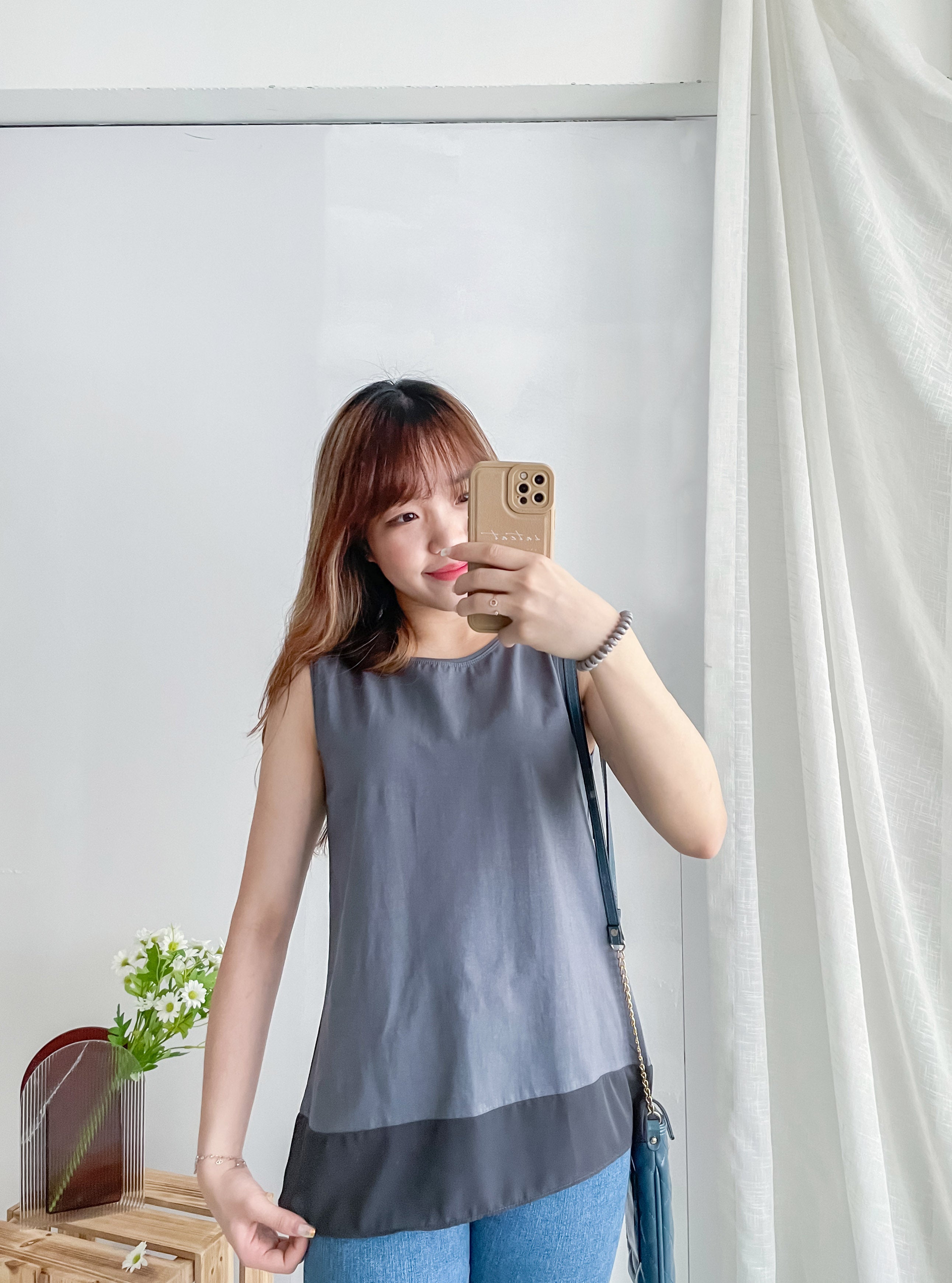 Chiffon End 雪紡衣尾微入膊傘形全袖, Blouse/ TP8855