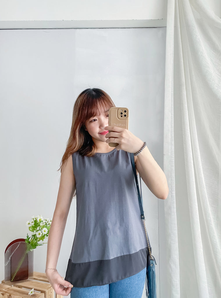 Chiffon End 雪紡衣尾微入膊傘形全袖, Blouse/ TP8855