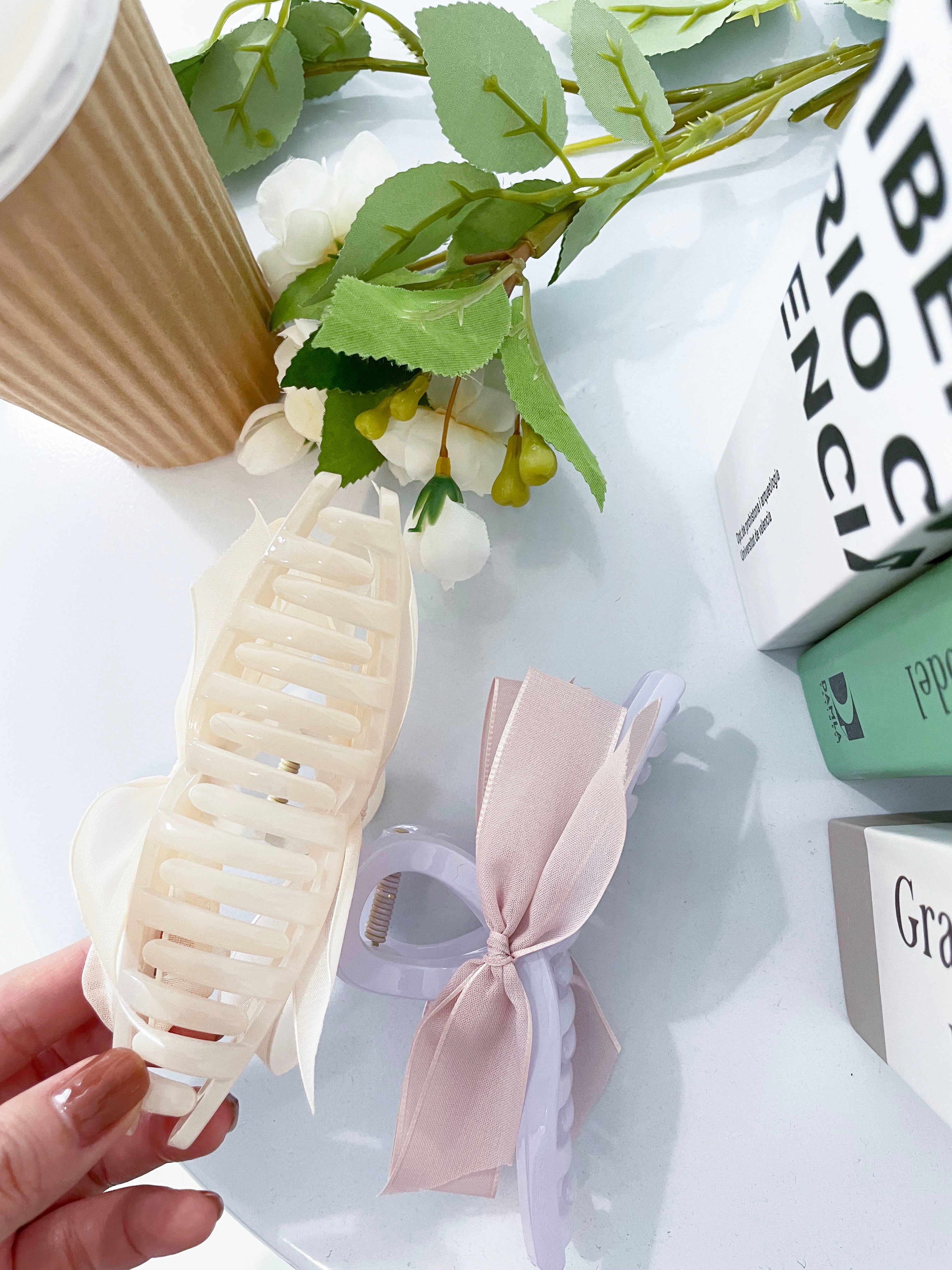 (Many Ways to wear) Jelly Ribbon, Clip/ HA8120 (ivory sold out)