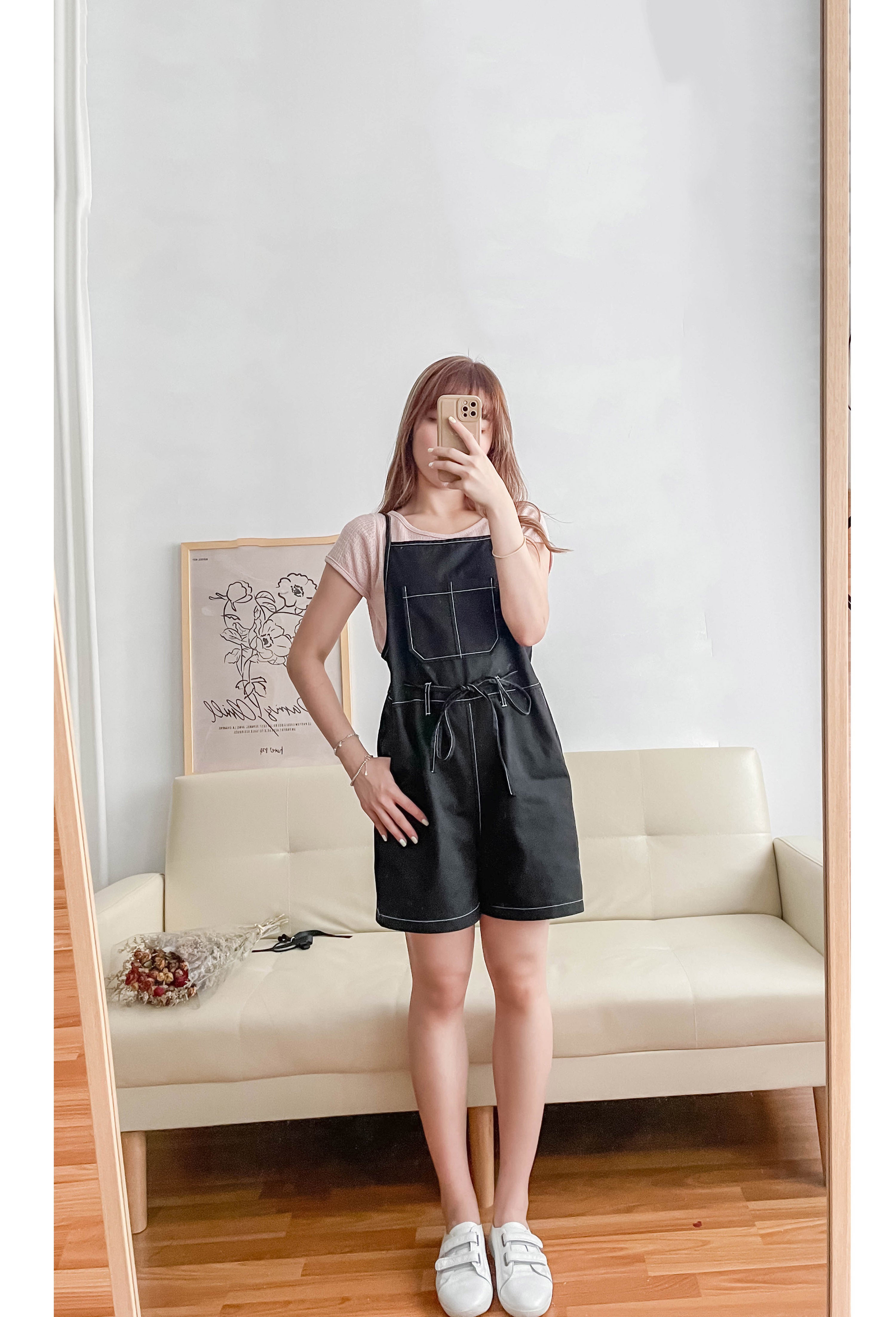 Jumpsuit 隨性車線可調帶子修腰連身褲, Jumpsuit/ DS9279