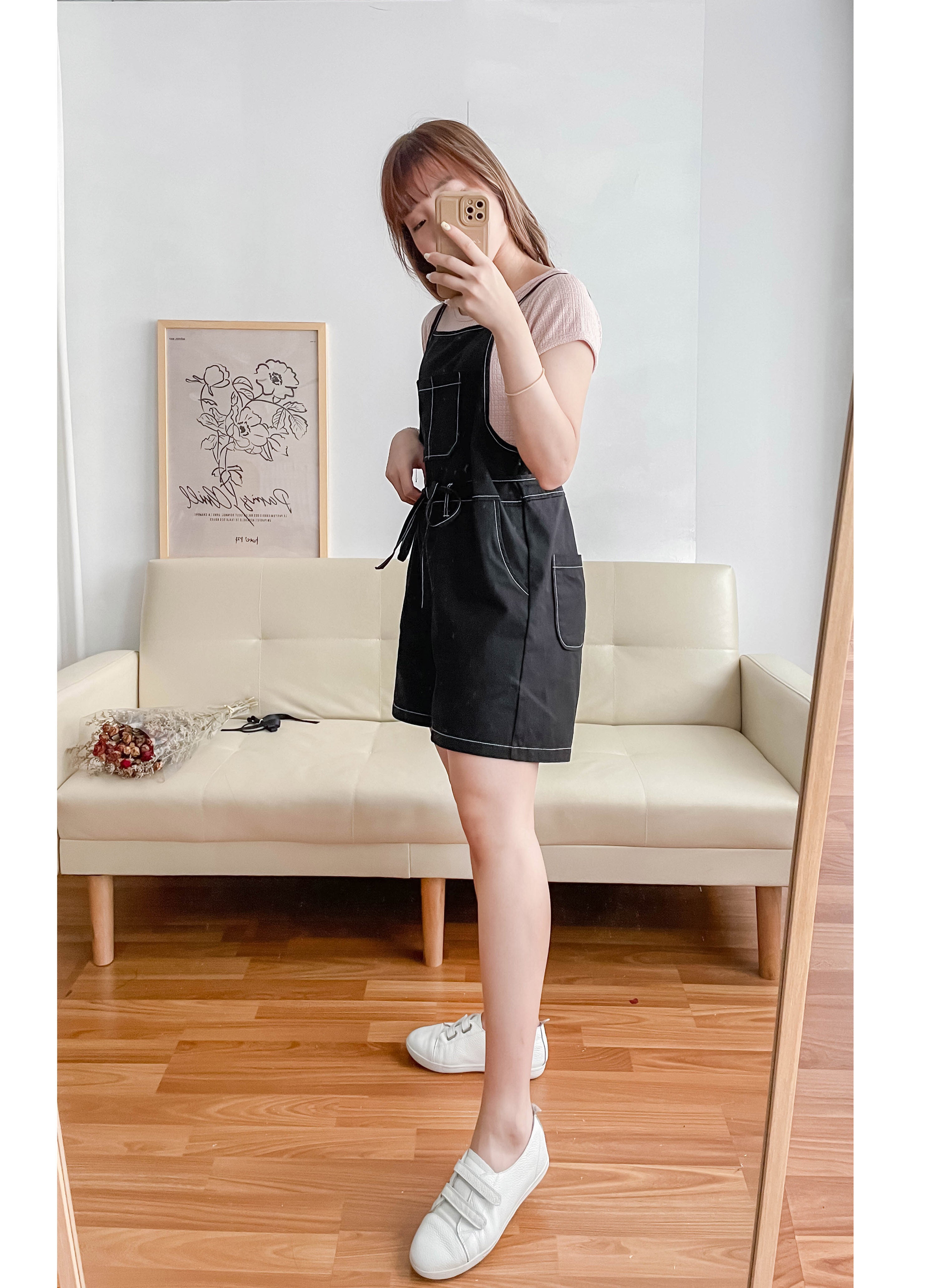 Jumpsuit 隨性車線可調帶子修腰連身褲, Jumpsuit/ DS9279