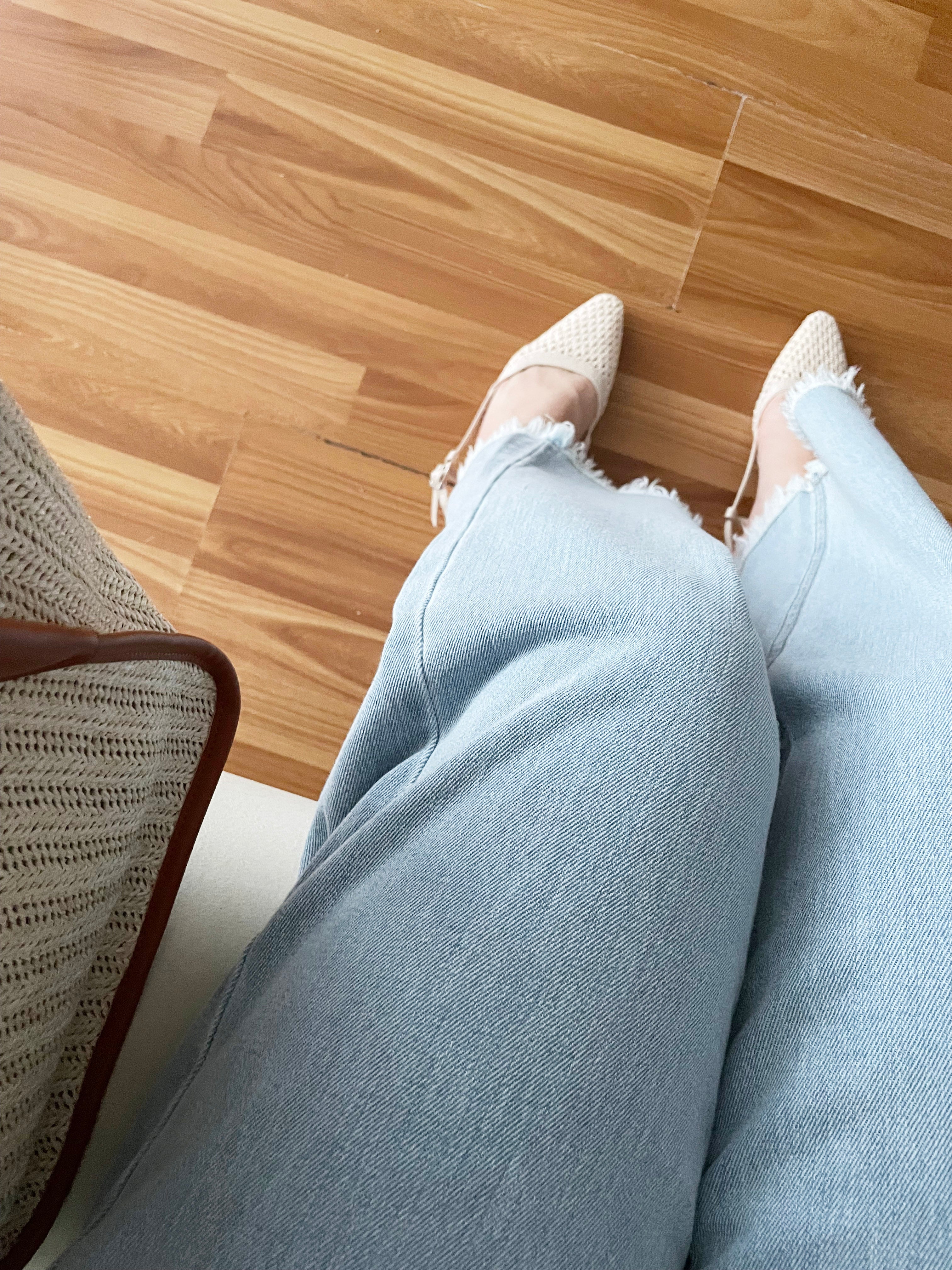 Tassel 輕身淺藍大口袋流蘇牛仔褲, Jeans/ PT8392