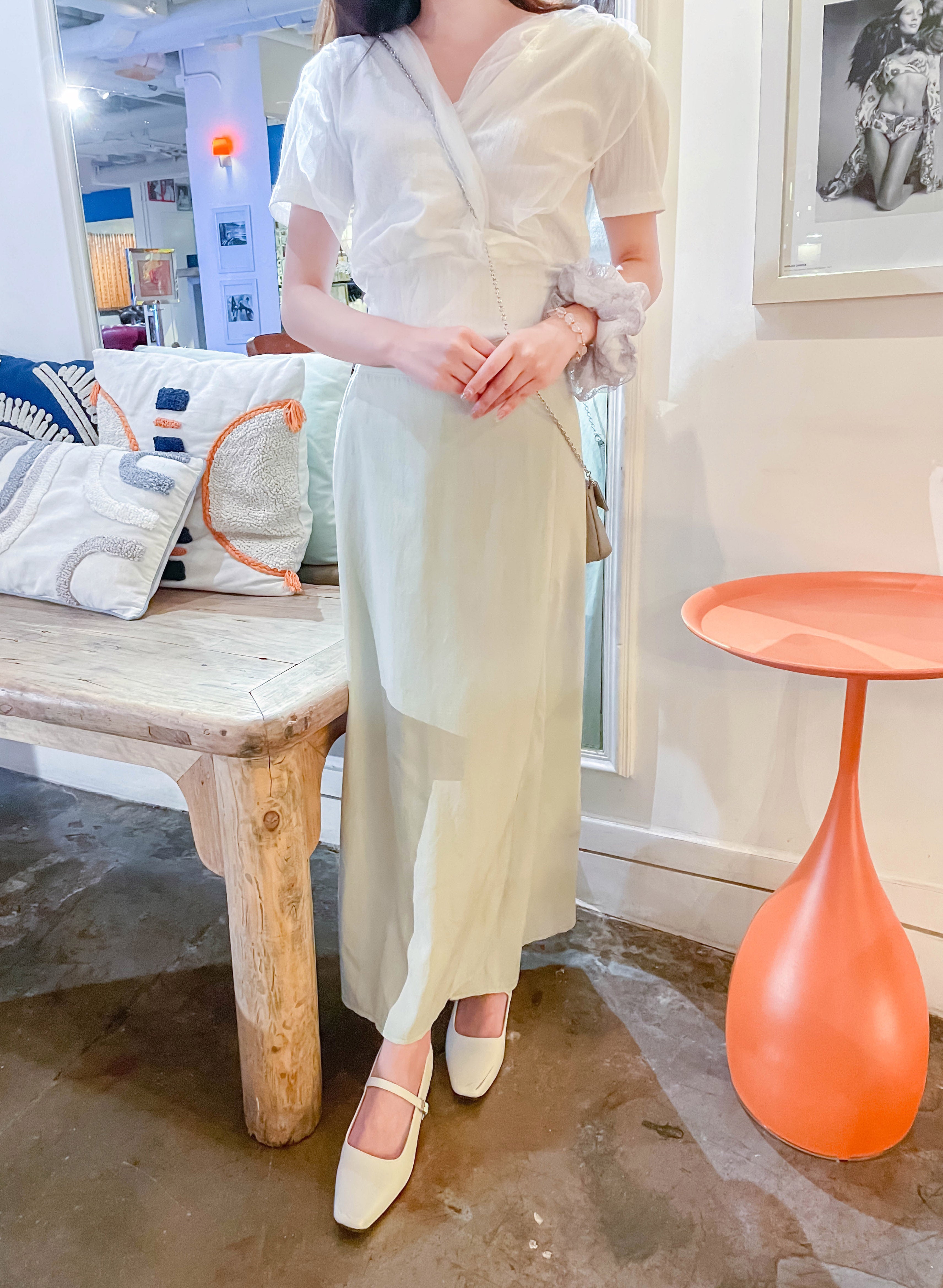 Slim Slit 超推薦極顯瘦修飾肚肚大A形裙尾開叉, Skirt/ SK8721 (honeydew sold out)