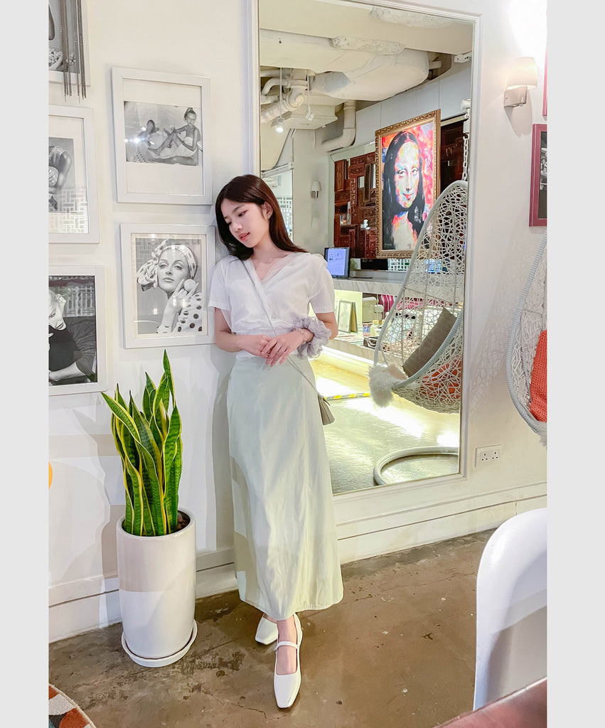 Slim Slit 超推薦極顯瘦修飾肚肚大A形裙尾開叉, Skirt/ SK8721 (honeydew sold out)