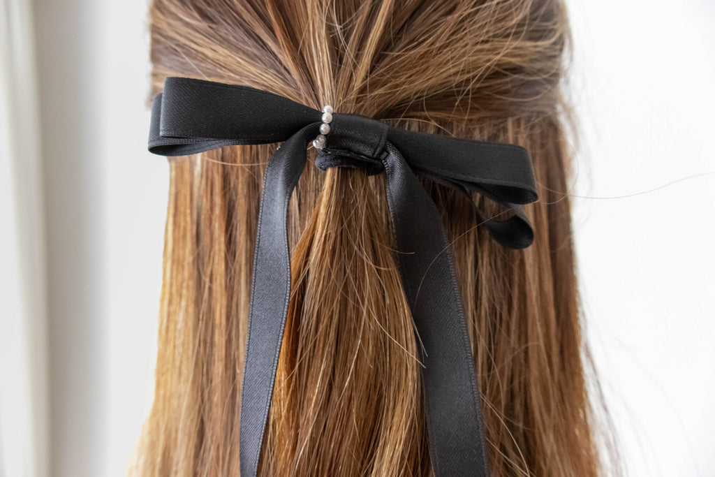 Black little Pearl ribbon, Hairband/ HA8119