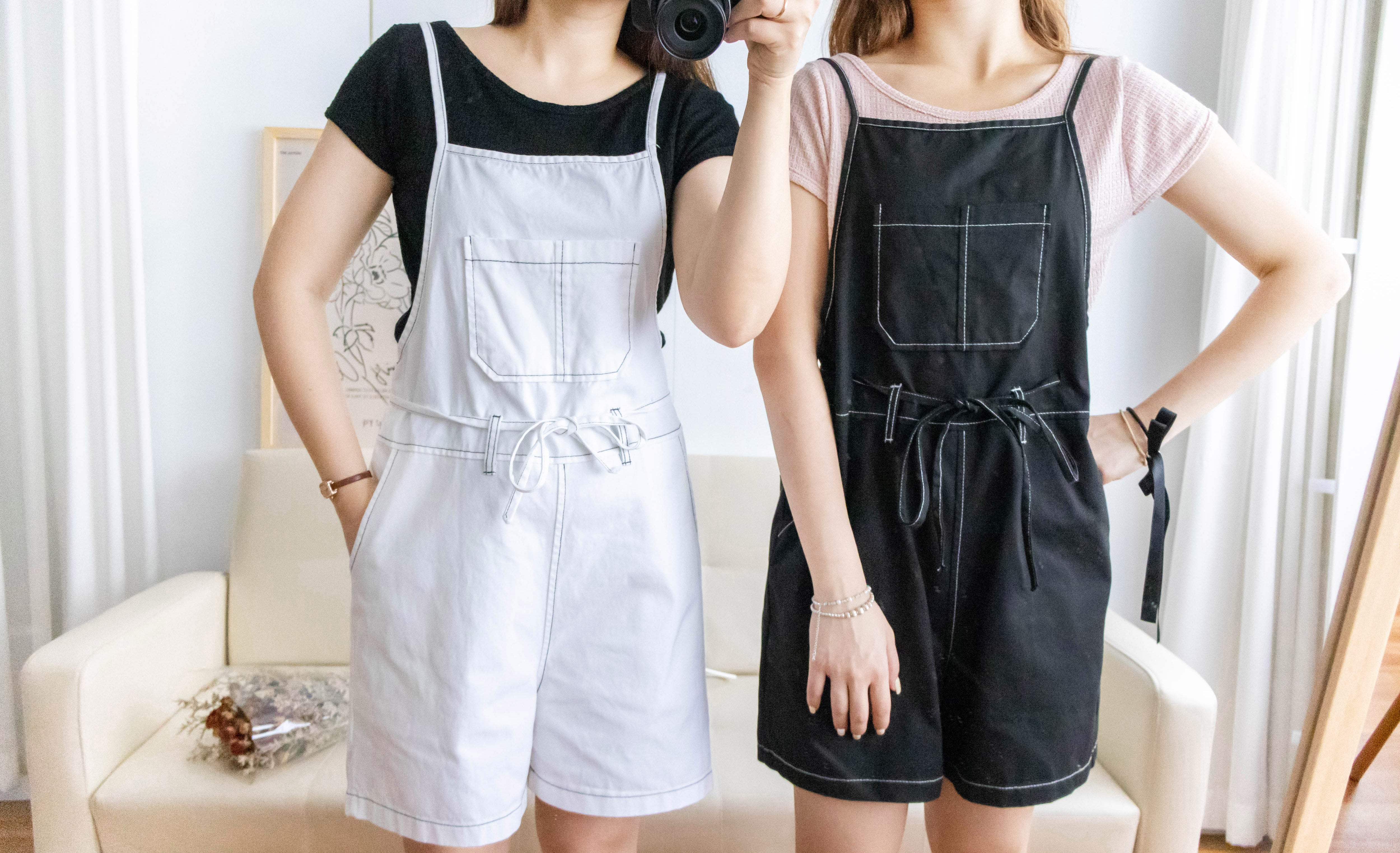 Jumpsuit 隨性車線可調帶子修腰連身褲, Jumpsuit/ DS9279
