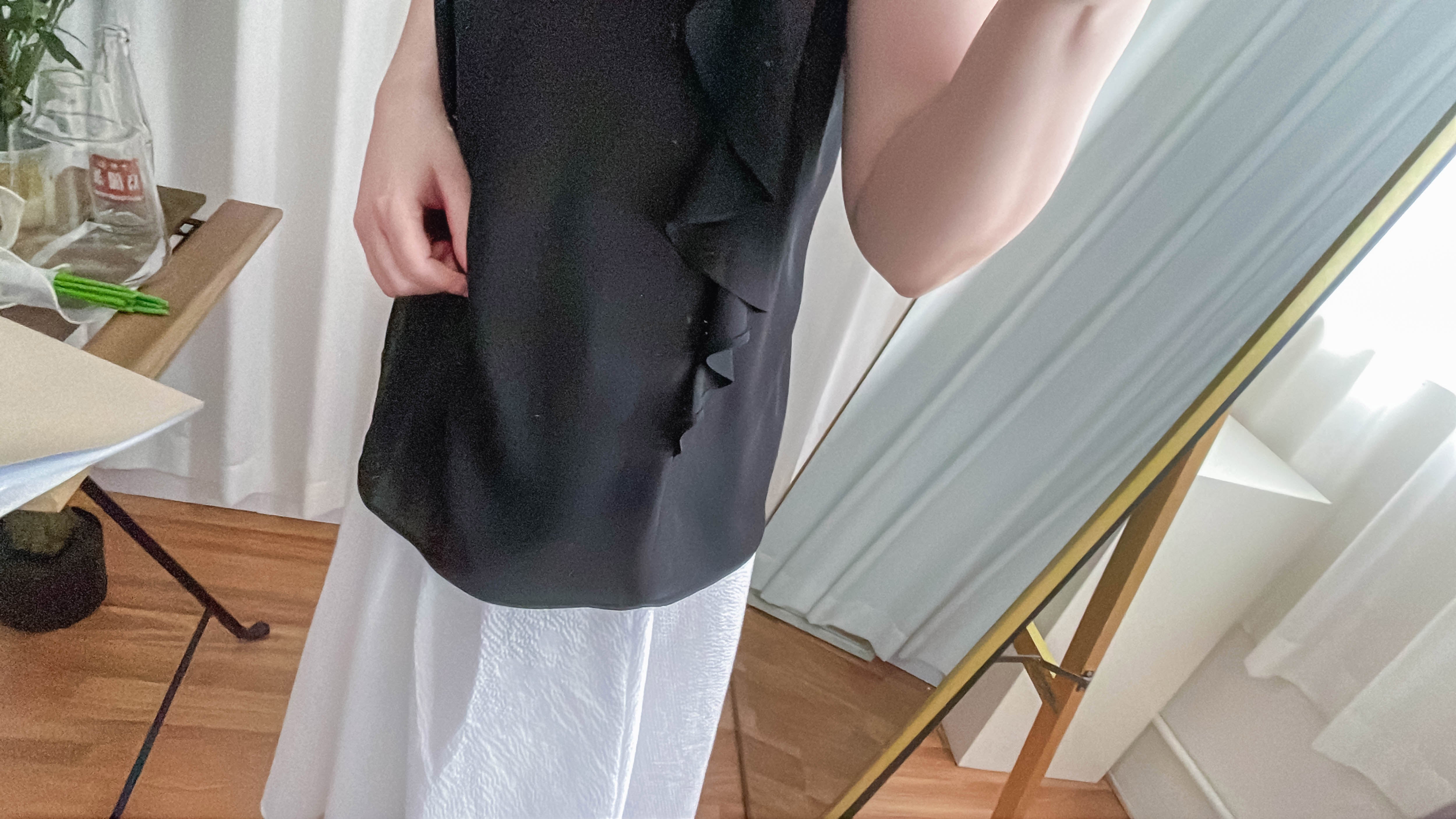 Side Ruffle 素色氣質雪紡垂感荷葉無袖, Blouse/ BU8954 (white sold out)