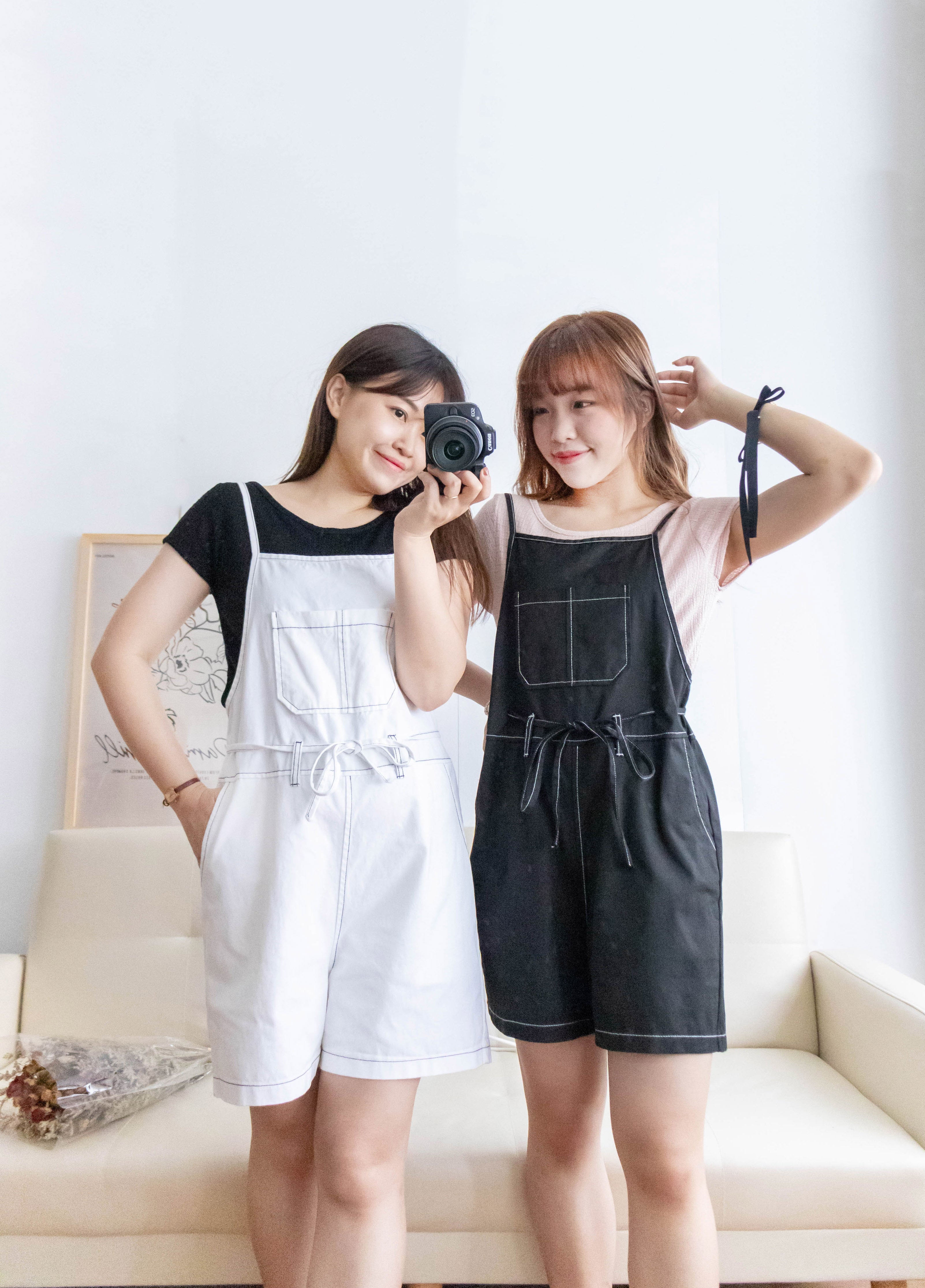 Jumpsuit 隨性車線可調帶子修腰連身褲, Jumpsuit/ DS9279
