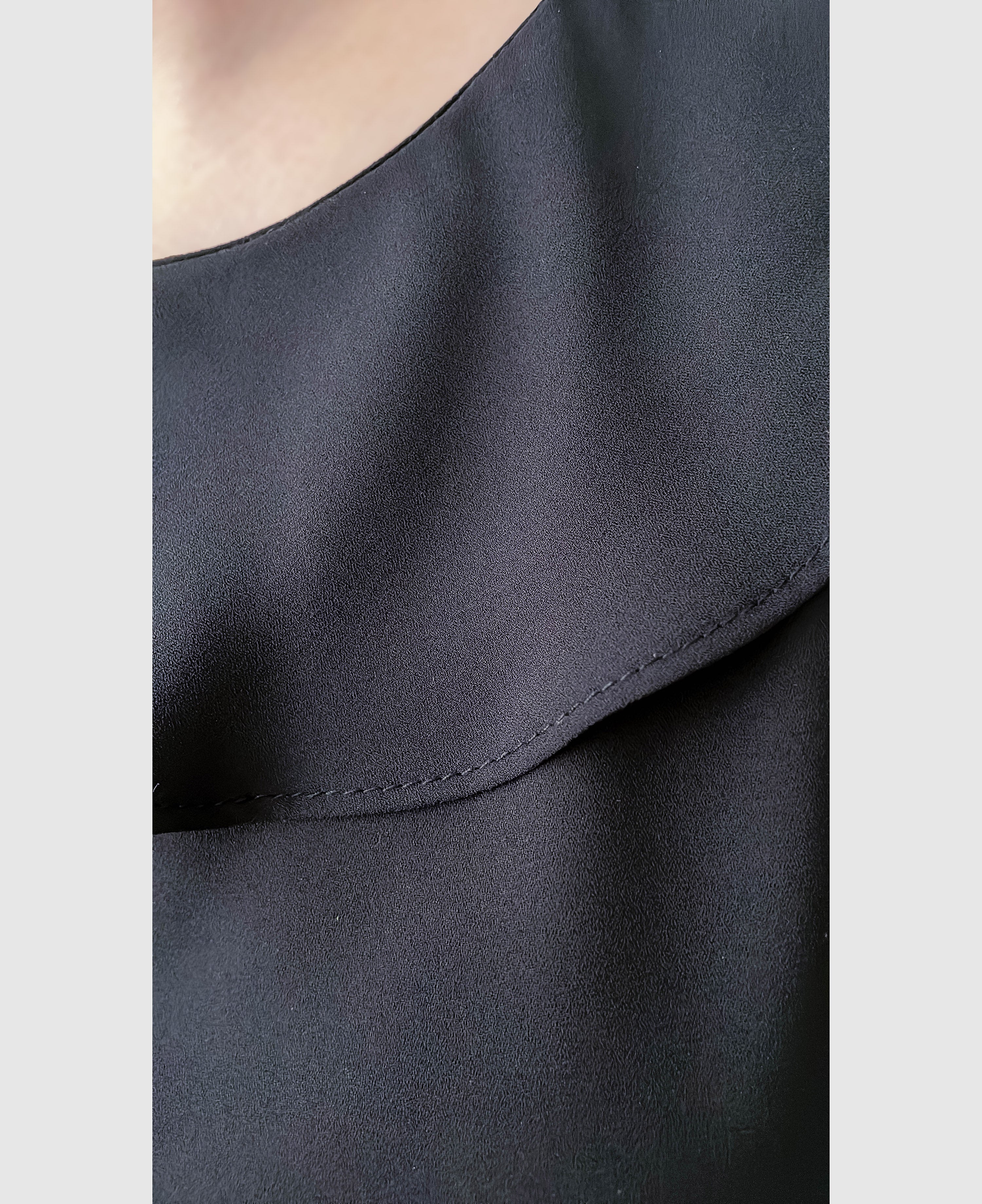 Side Ruffle 素色氣質雪紡垂感荷葉無袖, Blouse/ BU8954 (white sold out)