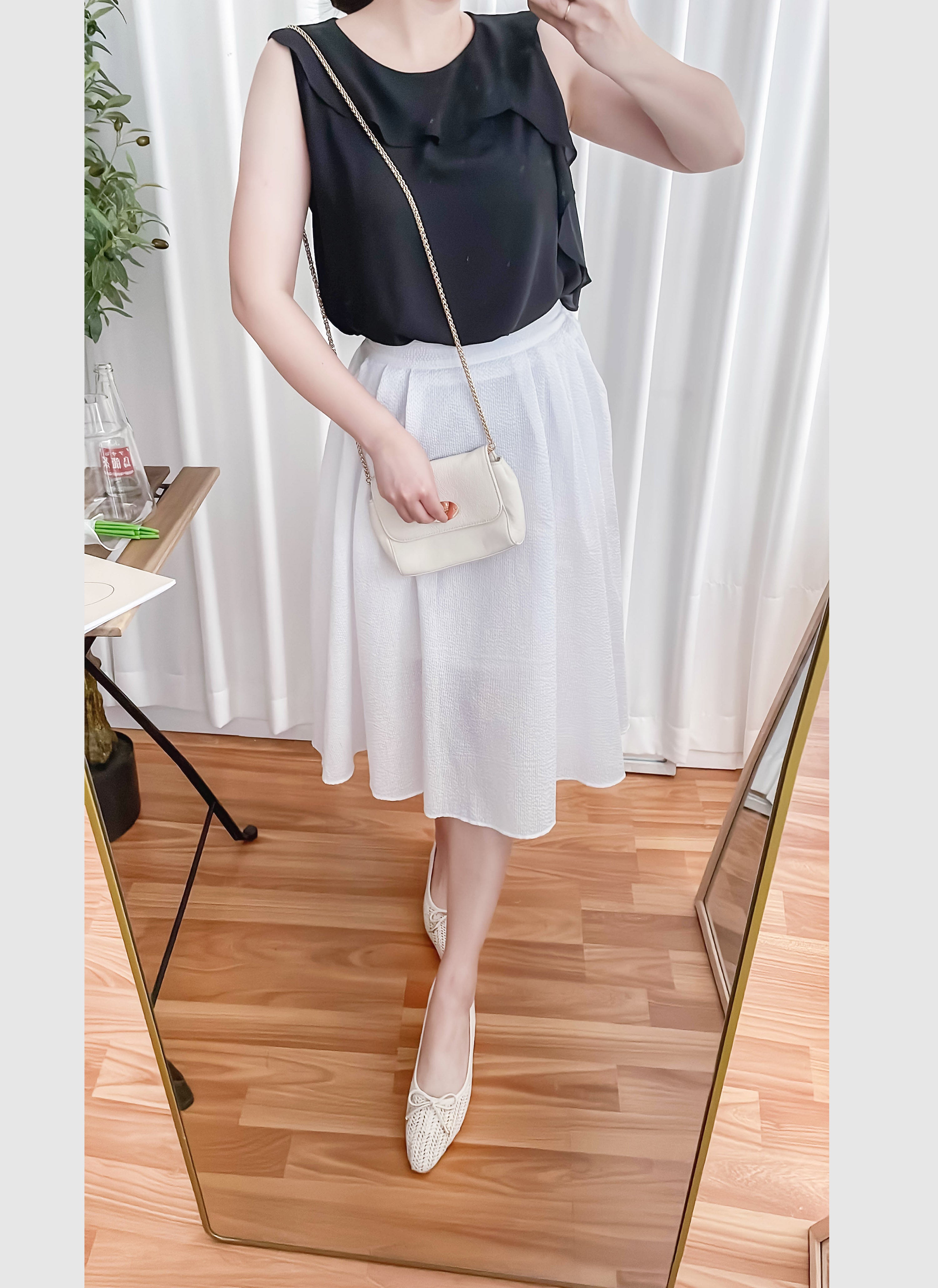 Pocket Stripe 口袋暗直紋後橡筋輕盈半身裙, Skirt/ SK8720