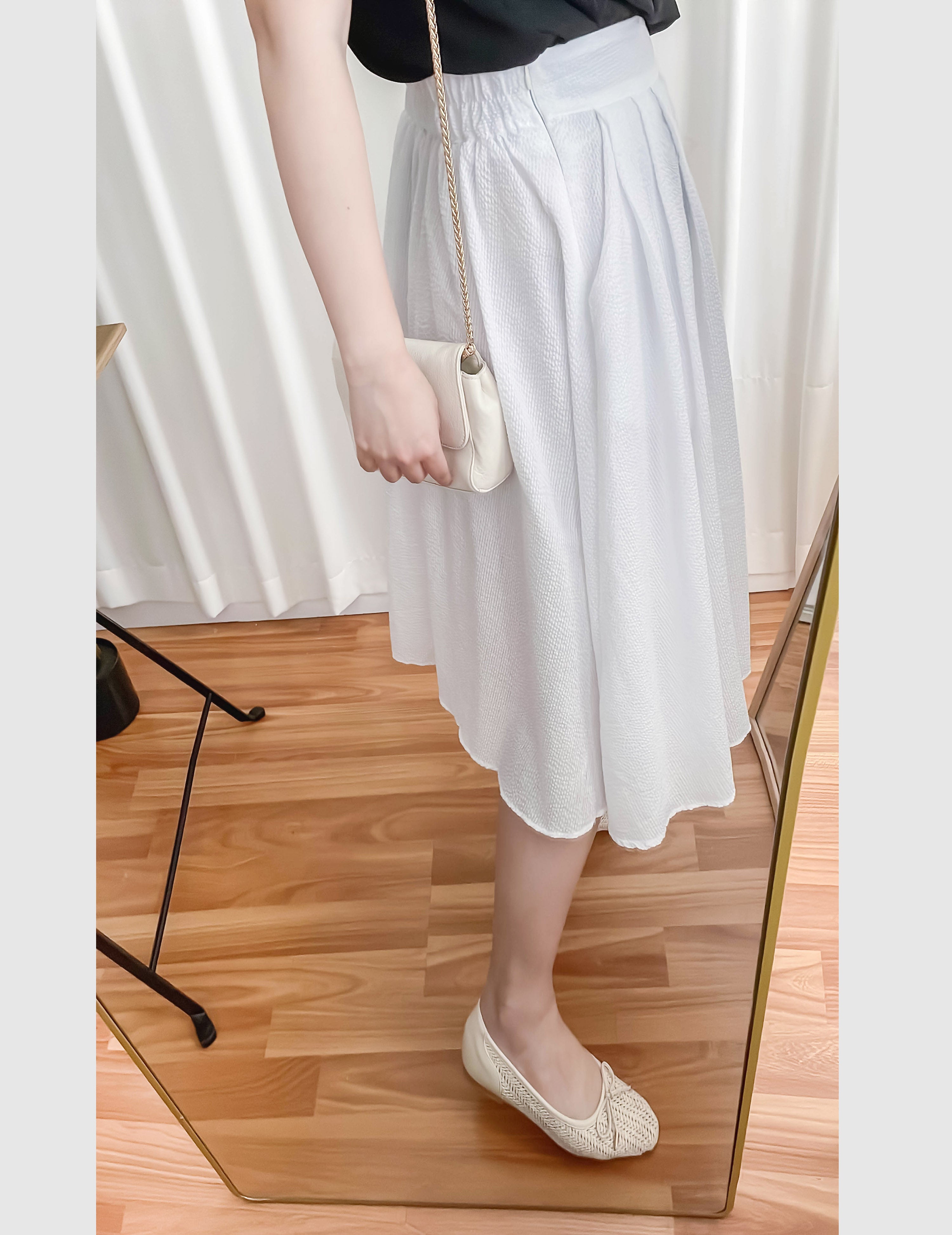 Pocket Stripe 口袋暗直紋後橡筋輕盈半身裙, Skirt/ SK8720