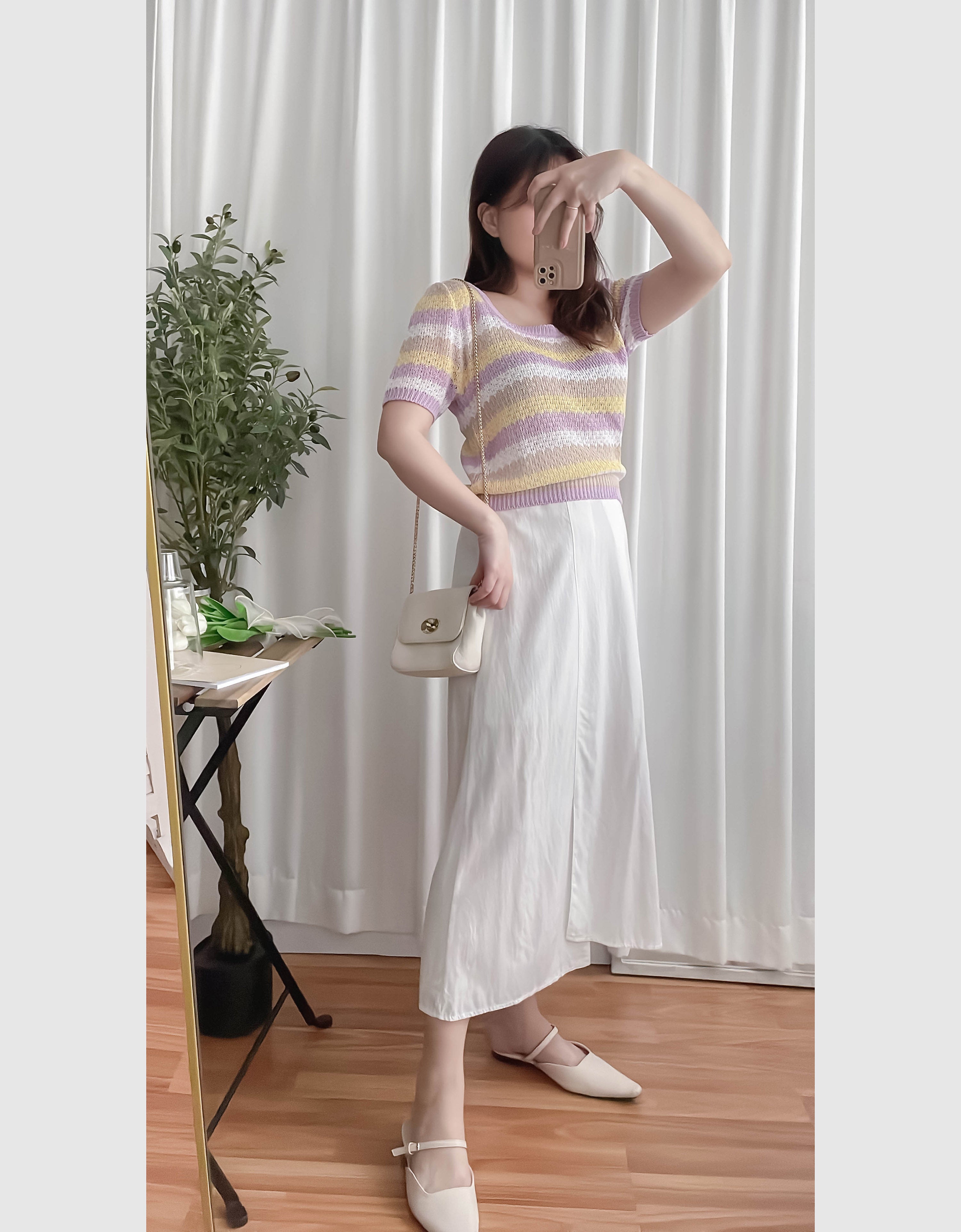 Slim Slit 超推薦極顯瘦修飾肚肚大A形裙尾開叉, Skirt/ SK8721 (honeydew sold out)