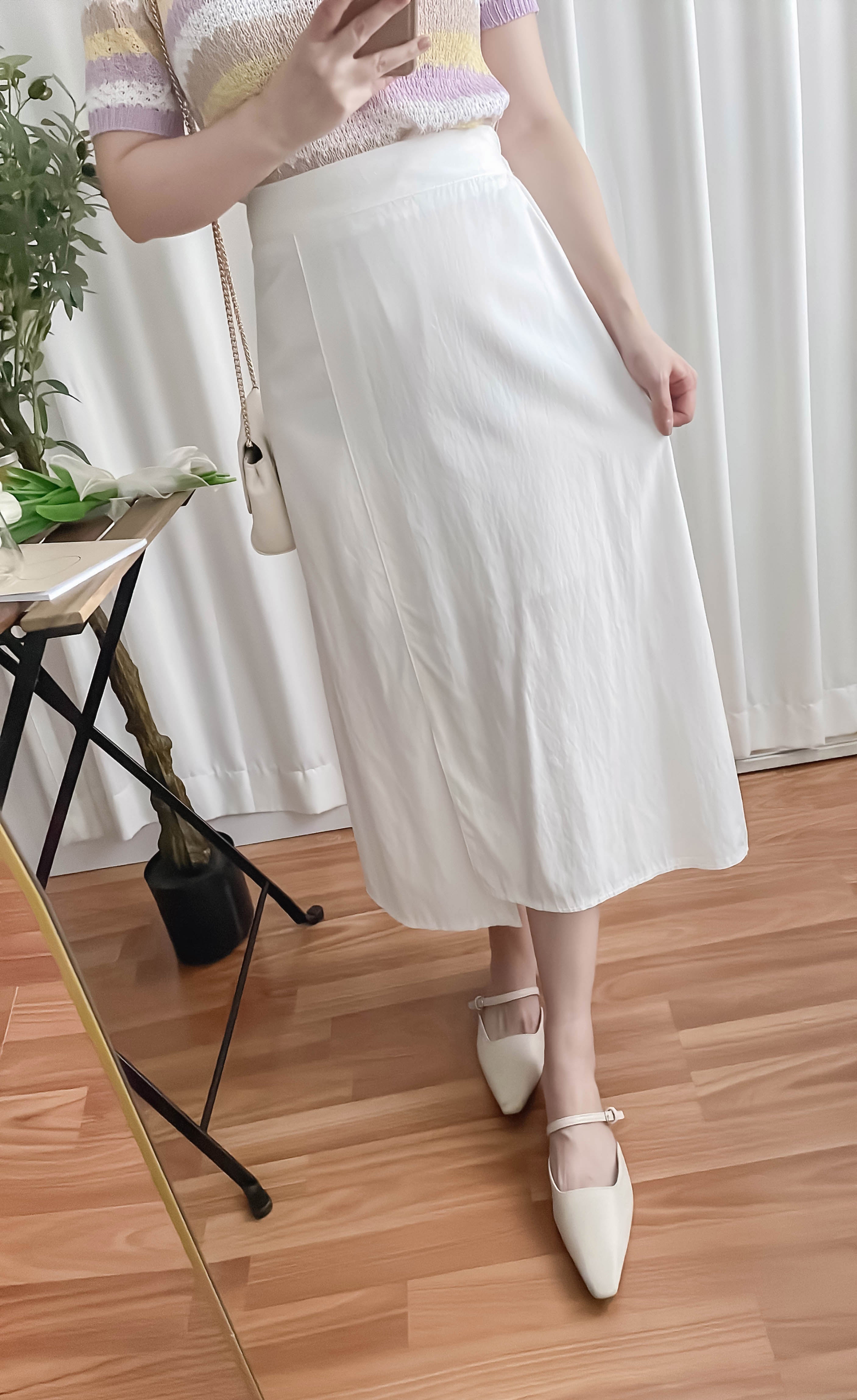 Slim Slit 超推薦極顯瘦修飾肚肚大A形裙尾開叉, Skirt/ SK8721 (honeydew sold out)