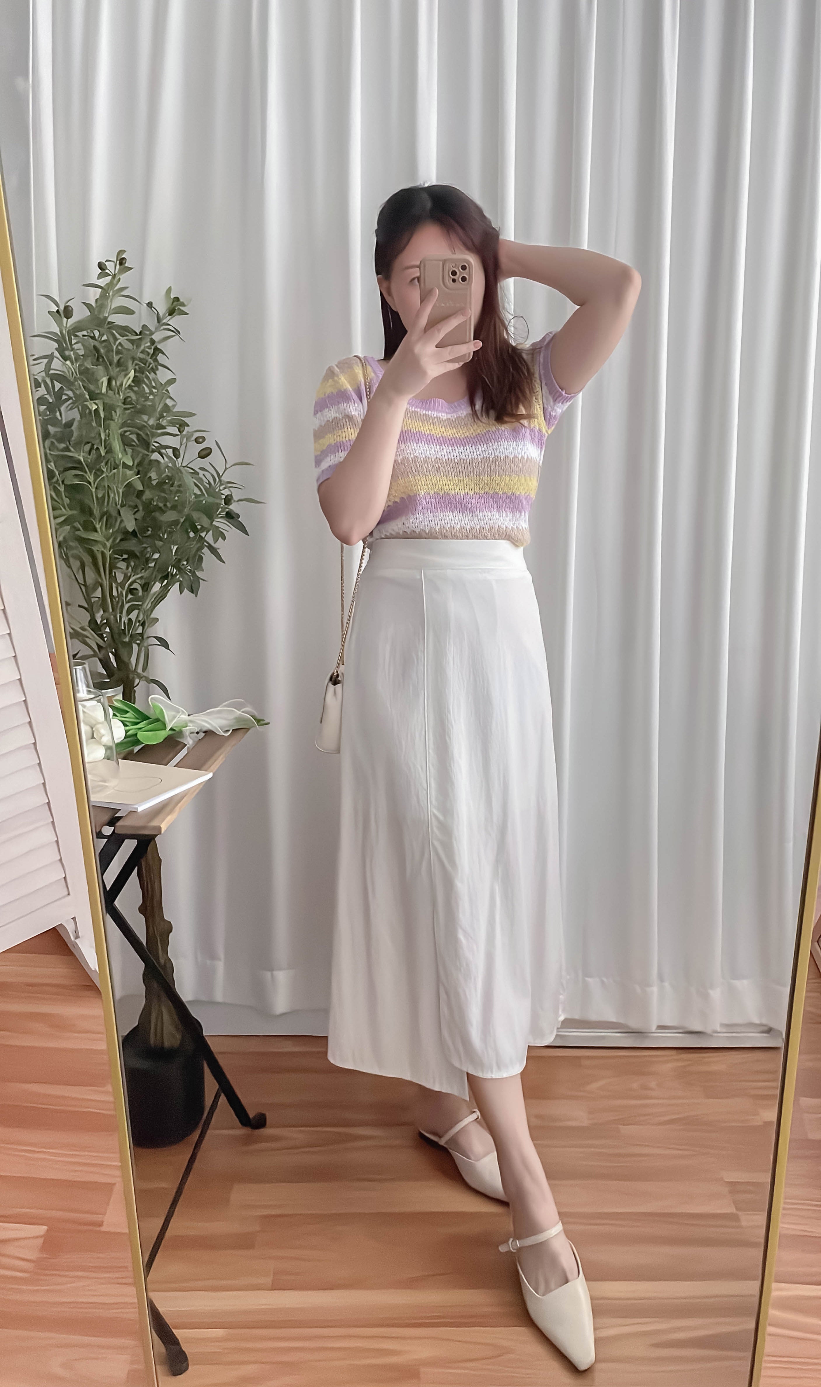 Slim Slit 超推薦極顯瘦修飾肚肚大A形裙尾開叉, Skirt/ SK8721 (honeydew sold out)