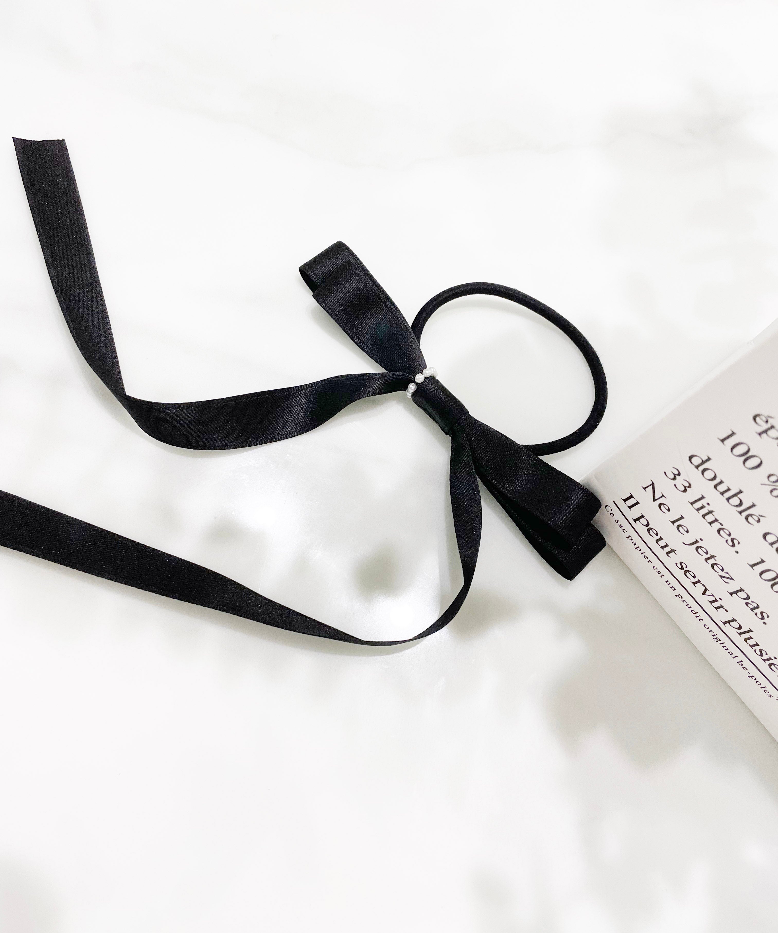 Black little Pearl ribbon, Hairband/ HA8119