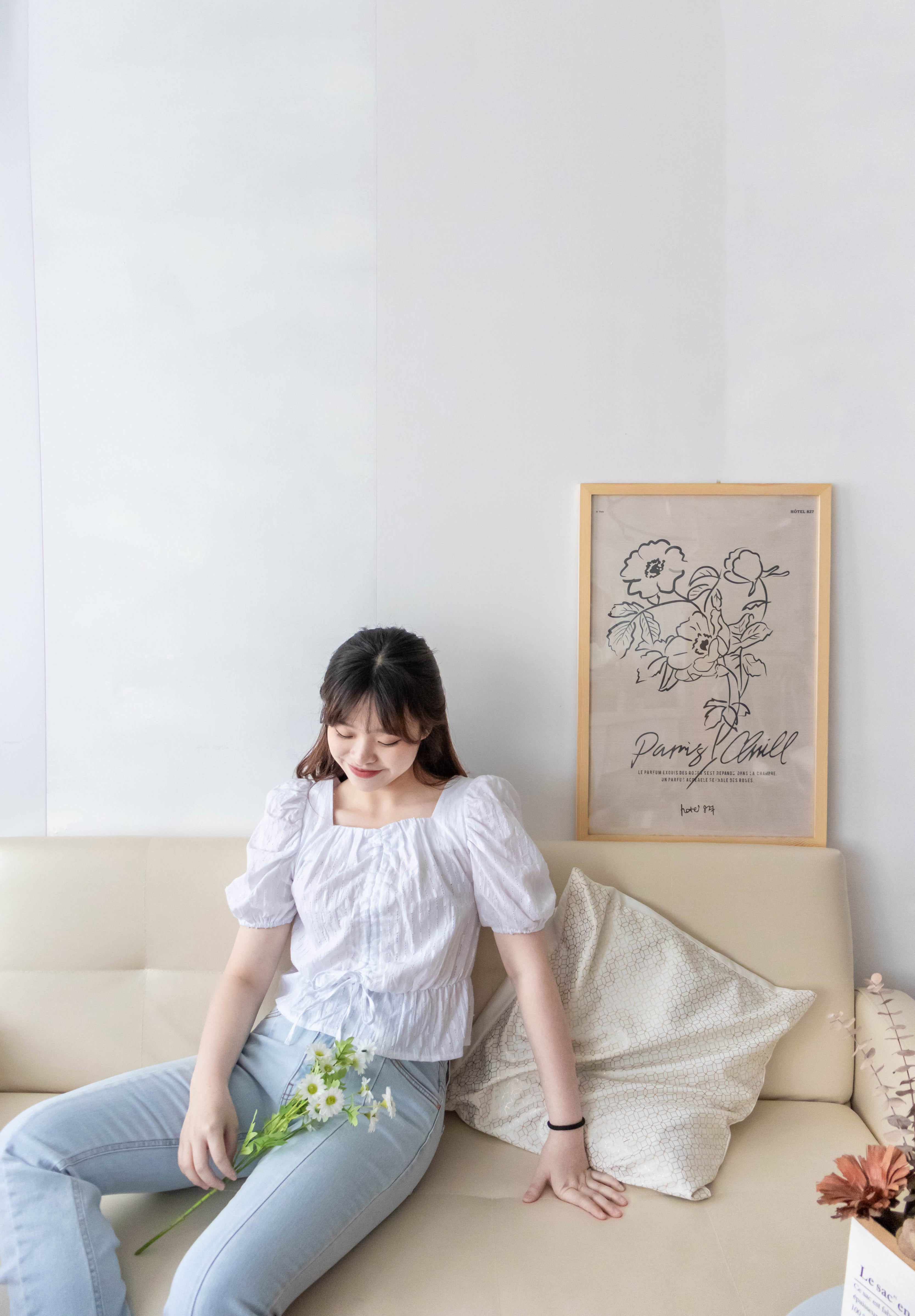 Star Shower 鏤空立體通花泡泡修腰上衣, Top/ BU8945 (yellow sold out)
