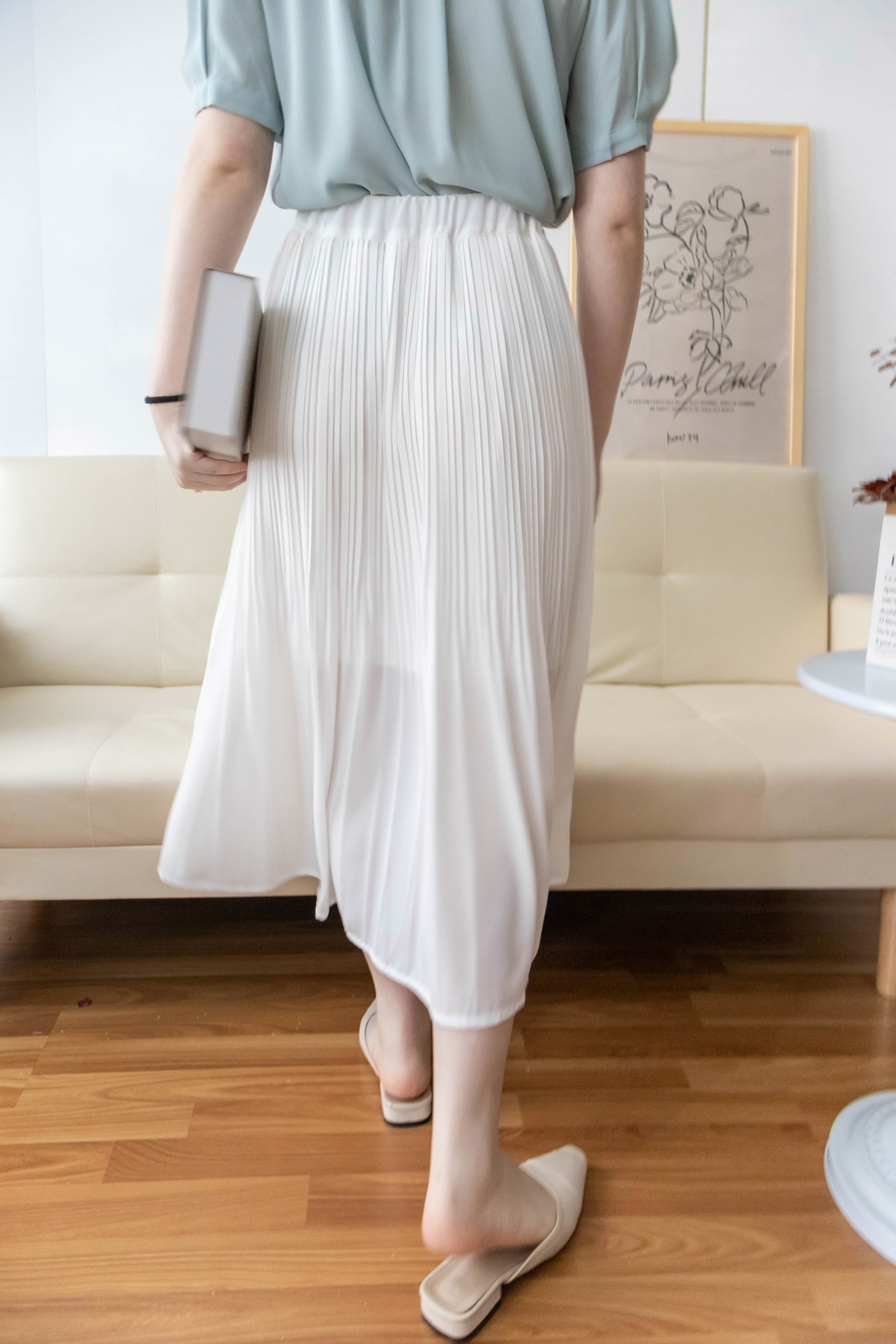 Elegant Buckle 金釦裝飾飄逸雙層細褶, Skirt/ SK8681 (black sold out)
