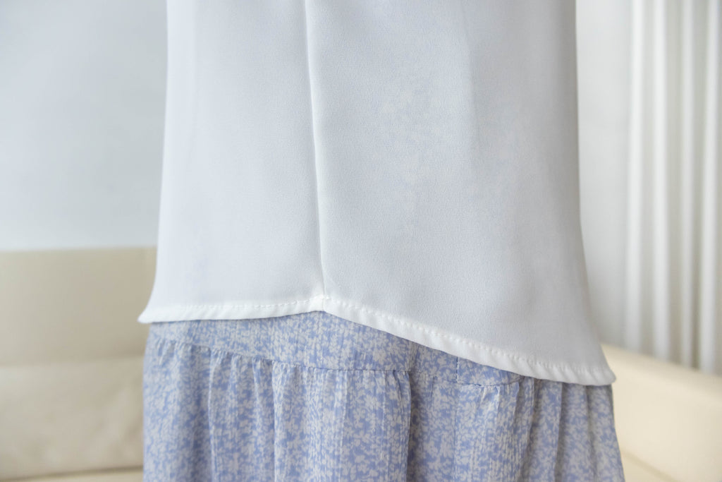 Pearl Collar 後珍珠雪紡領口微摺襯衫, Blouse/ BU8931 (Honeydew sold out)
