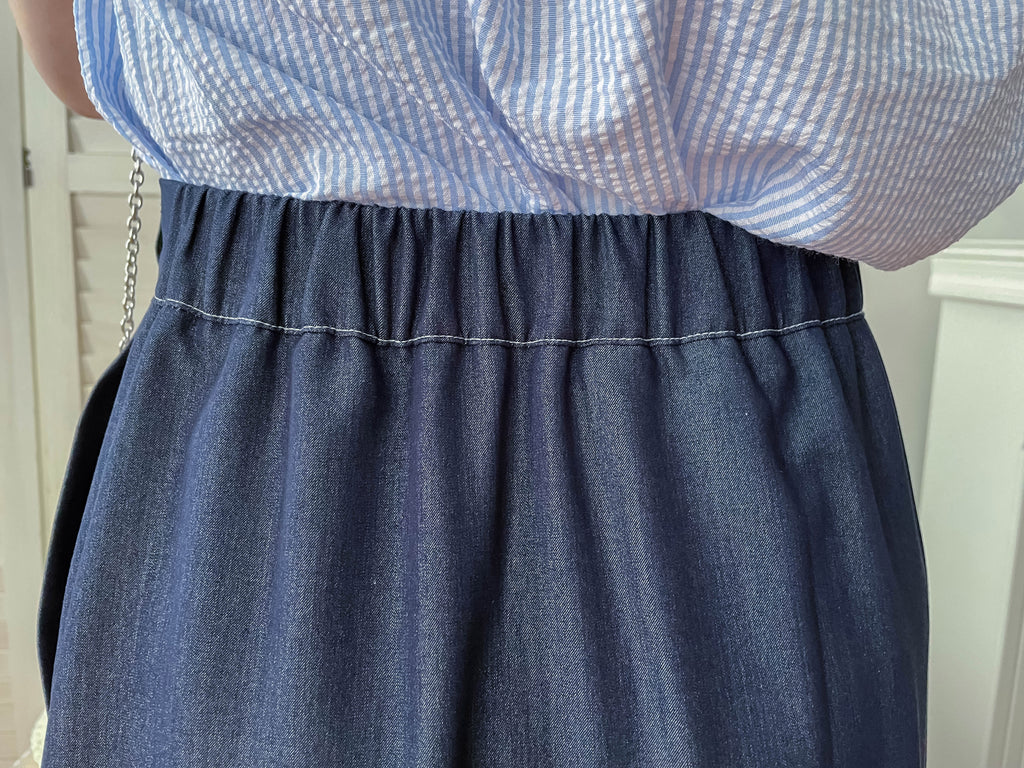 Slim a-line Denim 超舒適輕身寬鬆牛仔色車線, Skirt/ SK8728 (Midnightblue sold out)