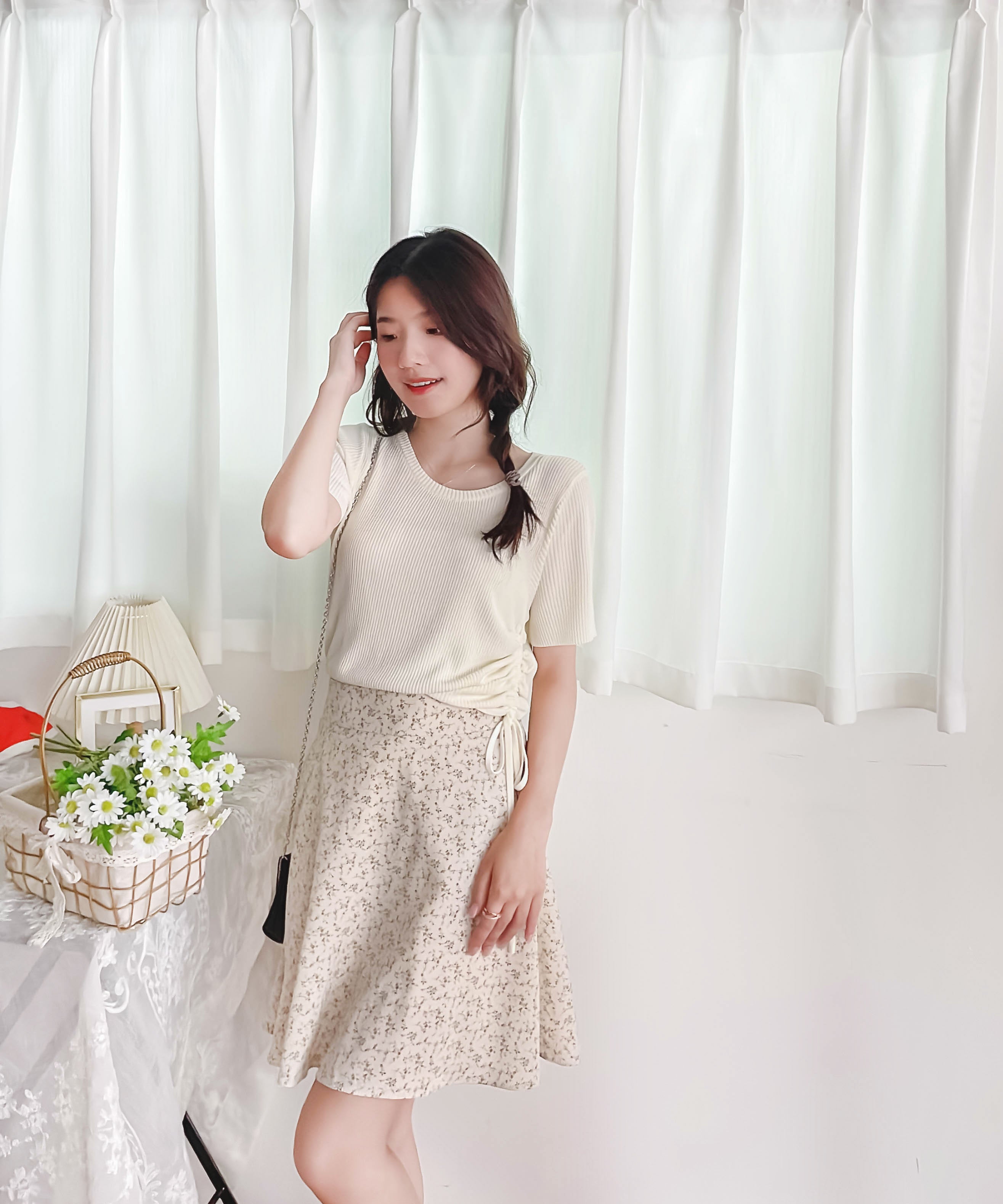 Garden 清雅花枝防走光百搭防皺花裙, Skirt/ SK8726 (Ivory sold out)