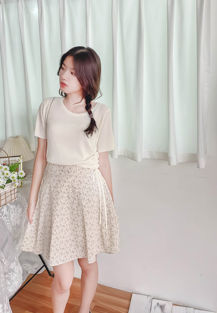 Asymmetric 舒適冰絲織紋側束帶衣尾, Top/ TP8888 (ivory sold out)
