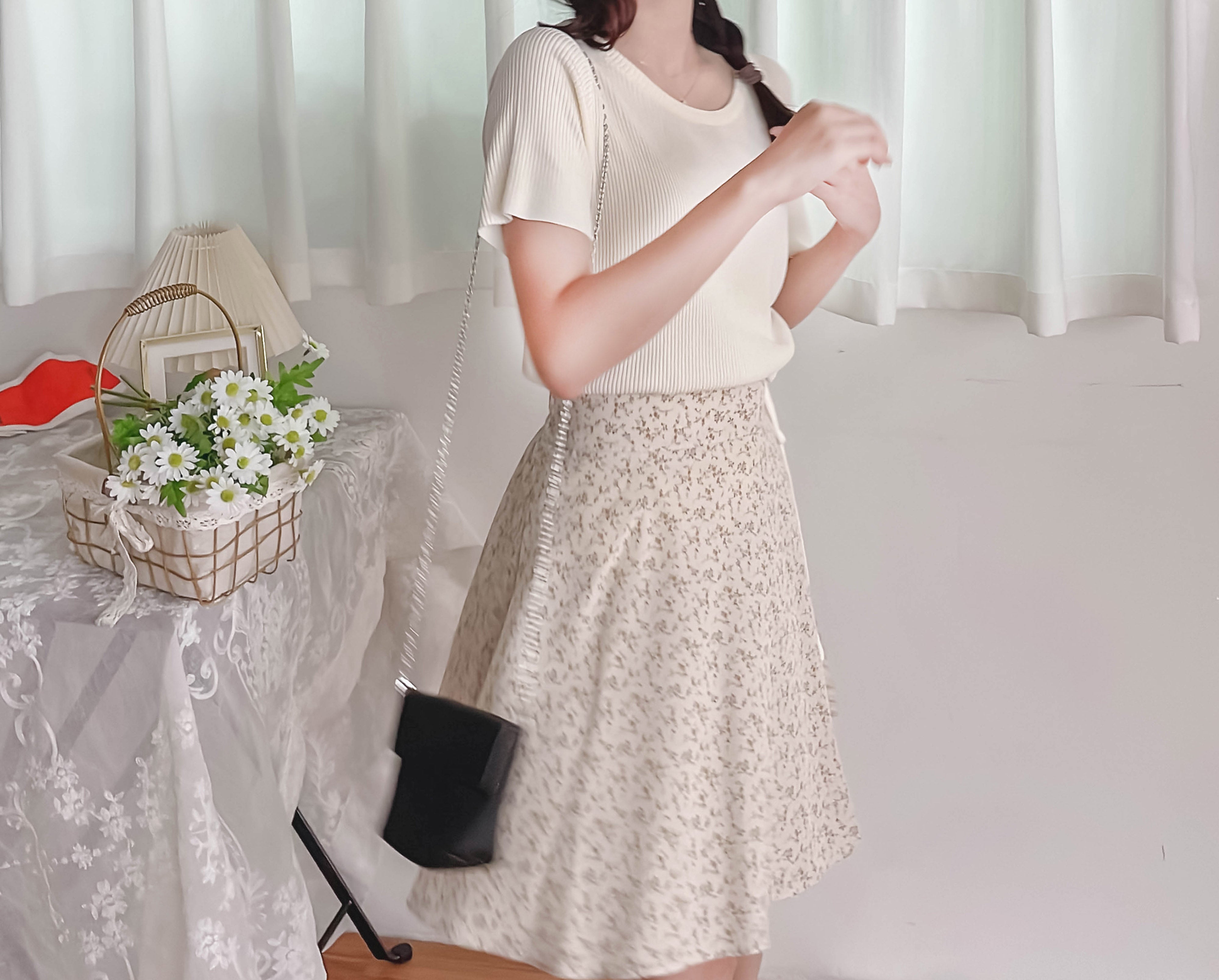 Garden 清雅花枝防走光百搭防皺花裙, Skirt/ SK8726 (Ivory sold out)