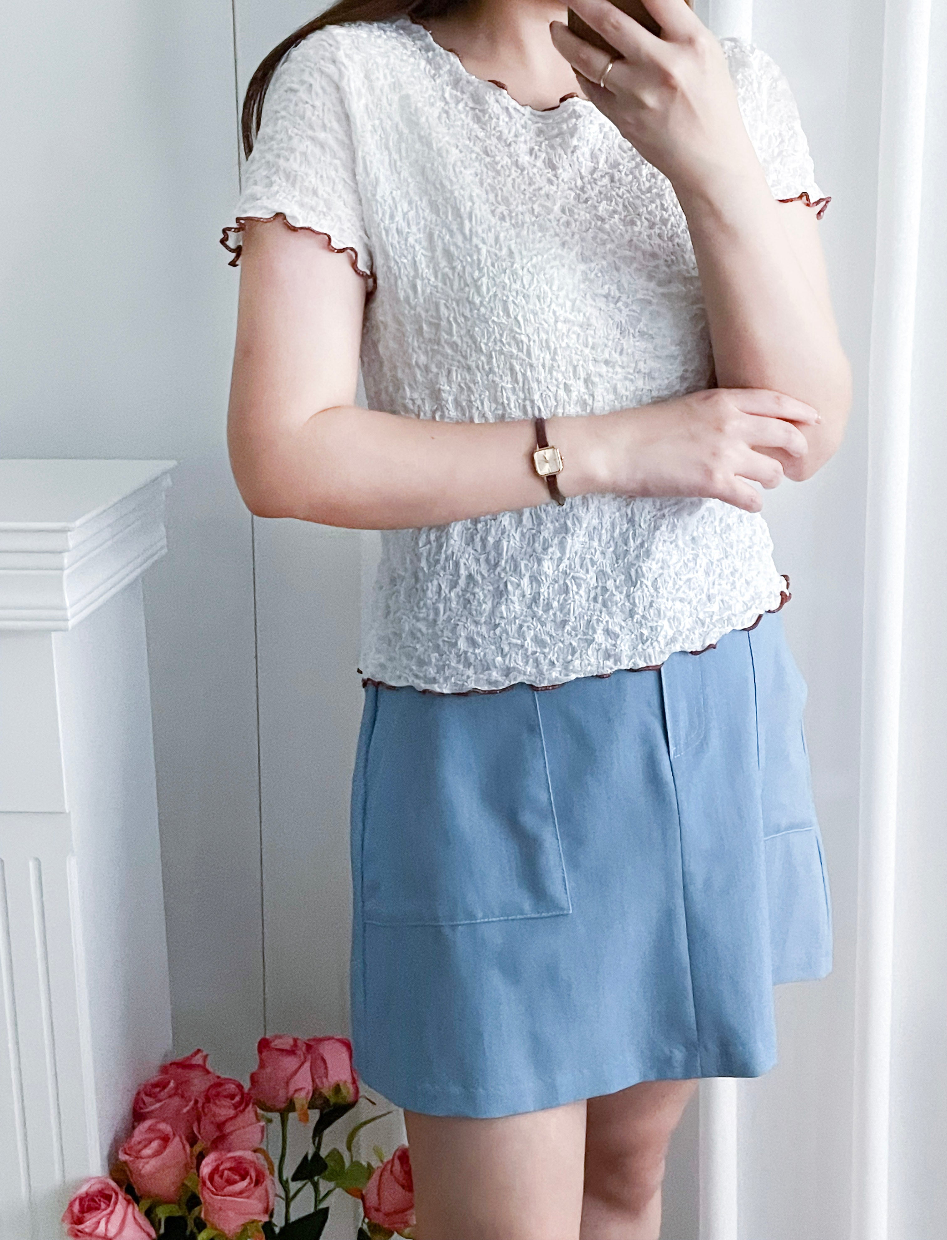 Slim a-line Denim 超舒適輕身寬鬆牛仔色車線, Skirt/ SK8728 (Midnightblue sold out)