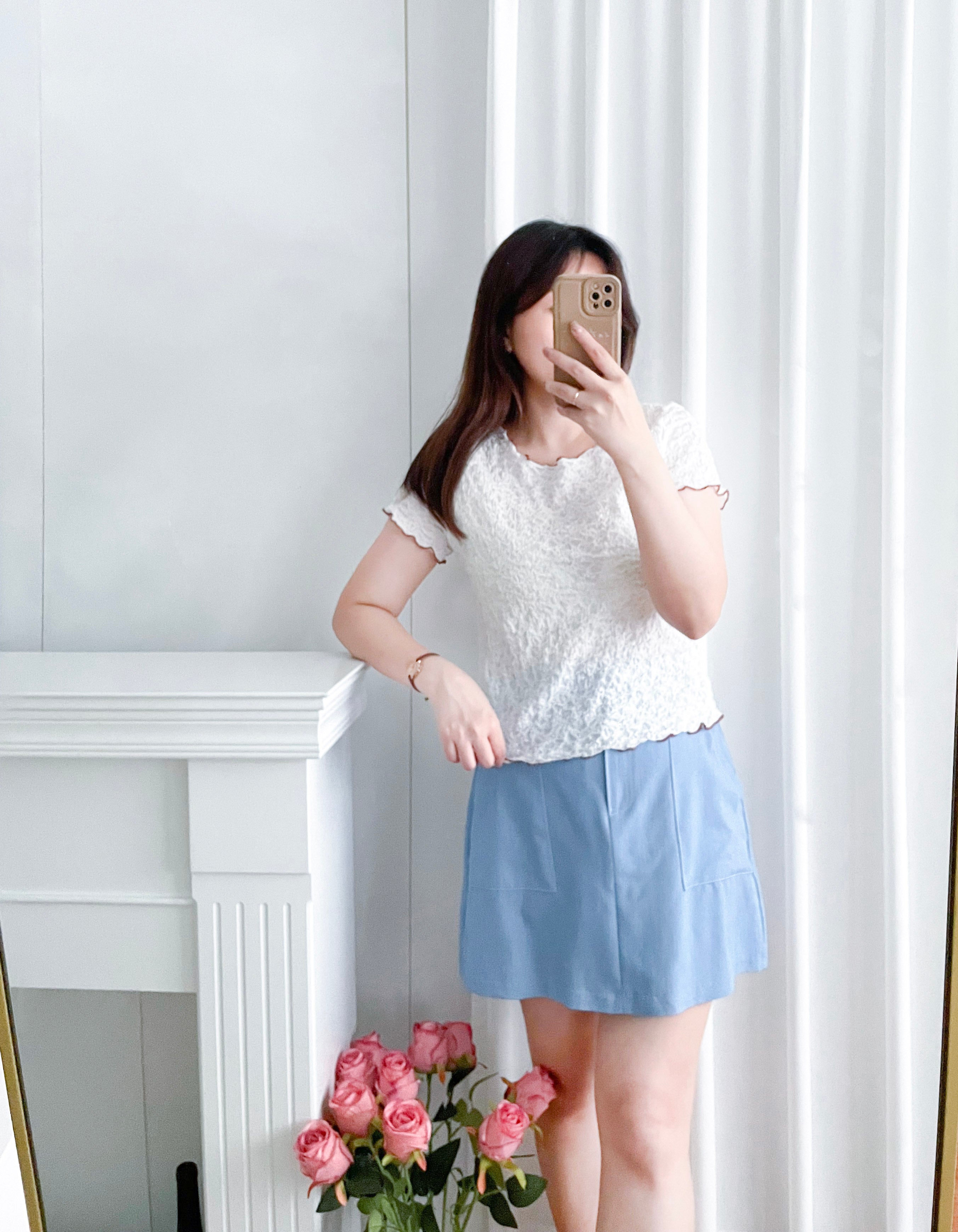 Slim a-line Denim 超舒適輕身寬鬆牛仔色車線, Skirt/ SK8728 (Midnightblue sold out)
